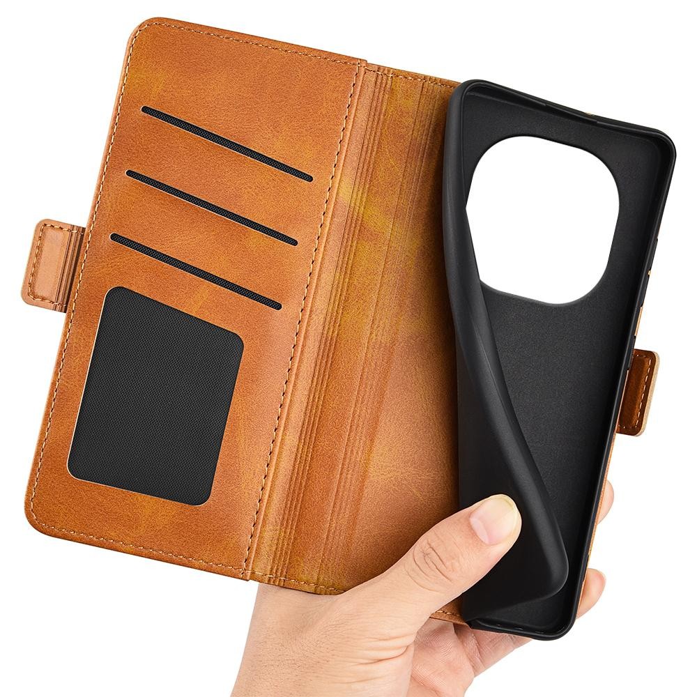 Tel1 Xiaomi Redmi Note 14 Pro 5G, 14 Pro Plus 5G, Poco X7 5G Magnetic Buckle Horizontal Flip Θήκη Βιβλίο - Brown