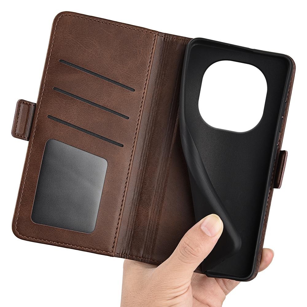 Tel1 Xiaomi Redmi Note 14 Pro 5G / 14 Pro Plus 5G / Poco X7 5G Dual-side Magnetic Buckle Θήκη Βιβλίο - Brown