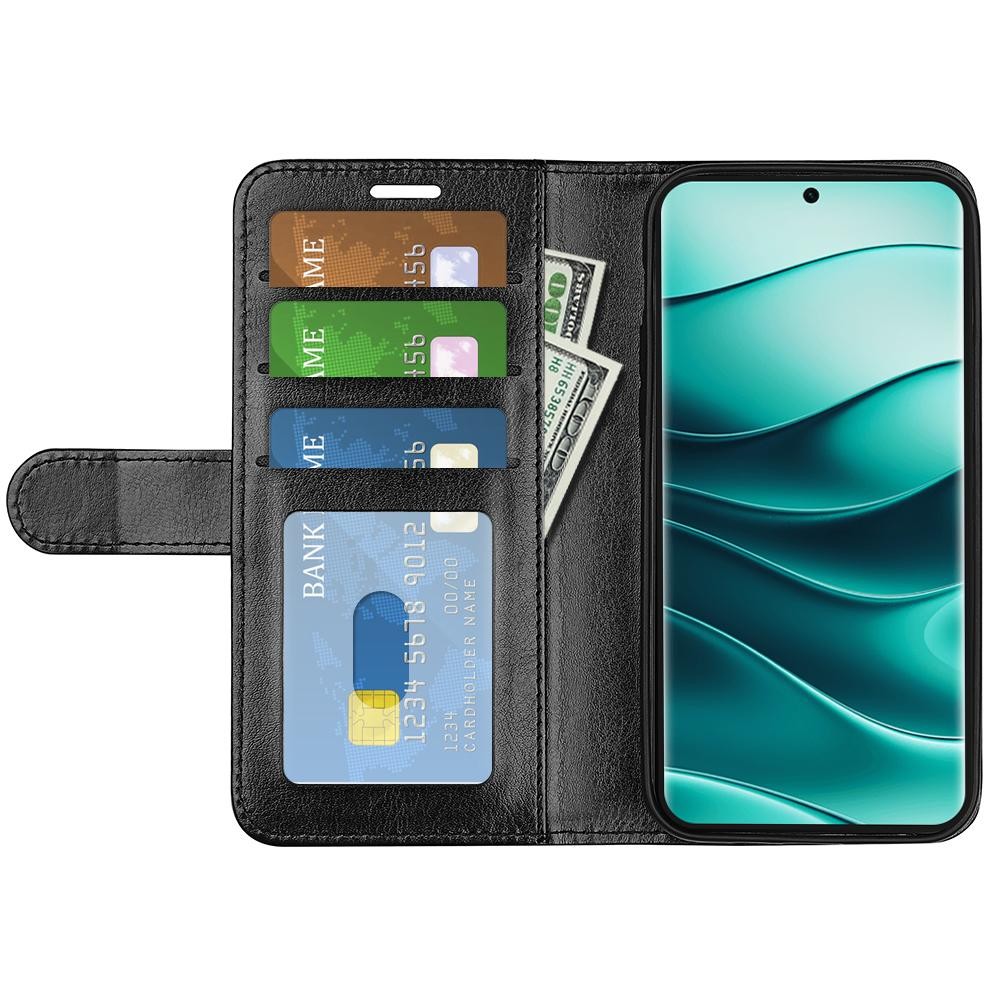 Tel1 Xiaomi Redmi Note 14 Pro 5G/4G, 14 Pro Plus 5G, Poco X7 5G R64 Texture Horizontal Θήκη Βιβλίο - Black