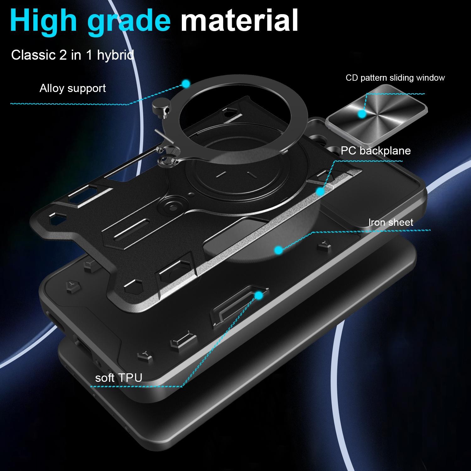 Forcell Xiaomi Poco X7 Pro 5G Sliding Camshield Θήκη Σκληρή - Red