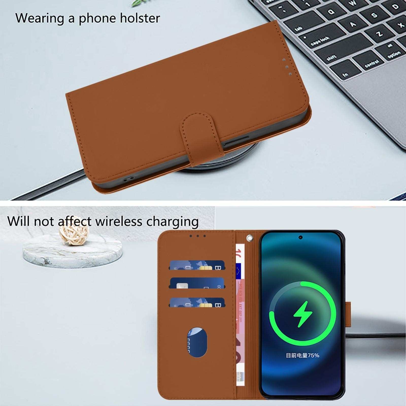 Tel1 Xiaomi Redmi Note 14 Pro 5G / 14 Pro Plus 5G / Poco X7 5G Skin Feel Solid Θήκη Βιβλίο - Brown
