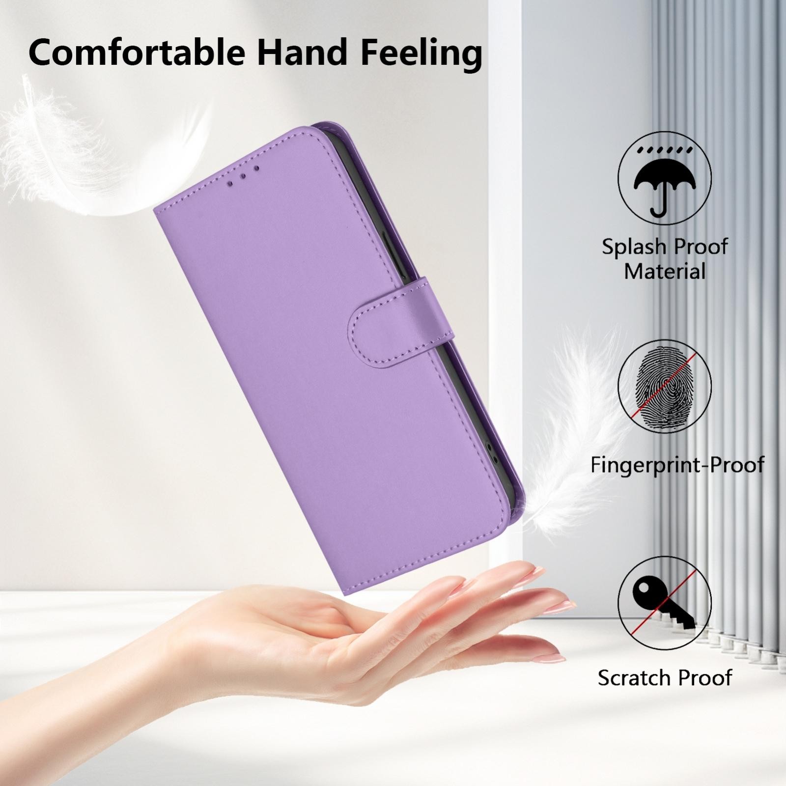 Tel1 Xiaomi Redmi Note 14 Pro 5G / 14 Pro Plus 5G / Poco X7 5G Skin Feel Solid Θήκη Βιβλίο - Purple
