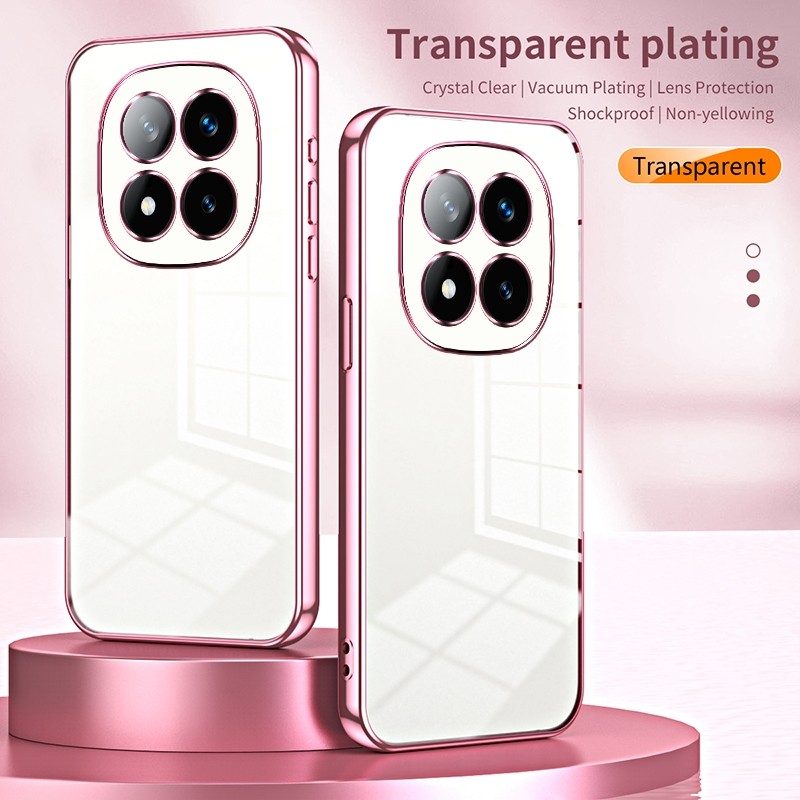 Forcell Xiaomi Redmi Note 14 Pro Plus 5G Plating Fine Hole Θήκη με Πλαίσιο Σιλικόνης Διάφανη - Silver