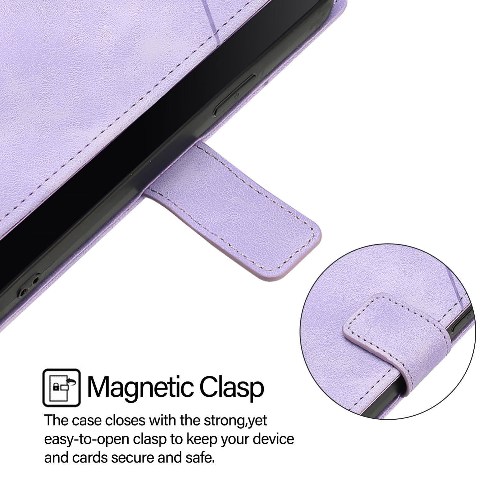 Tel1 Xiaomi Poco X7 Pro 5G Skin Feel Embossed Θήκη Βιβλίο - Light Purple