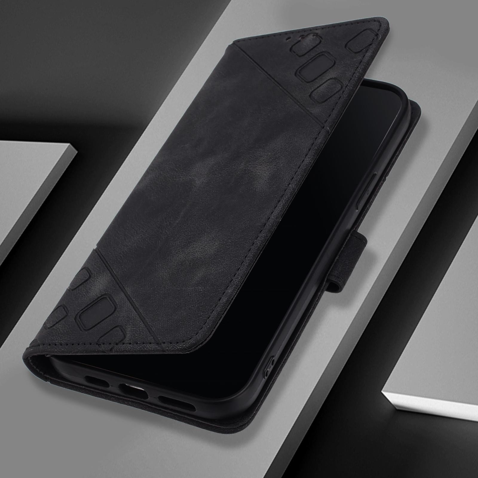 Tel1 Xiaomi Redmi Note 14 Pro 5G / 14 Pro Plus 5G / Poco X7 5G Skin Feel Embossed Θήκη Βιβλίο - Black