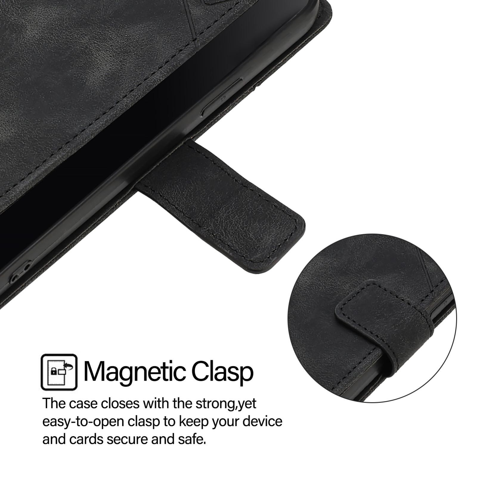Tel1 Xiaomi Redmi Note 14 Pro 5G / 14 Pro Plus 5G / Poco X7 5G Skin Feel Embossed Θήκη Βιβλίο - Black