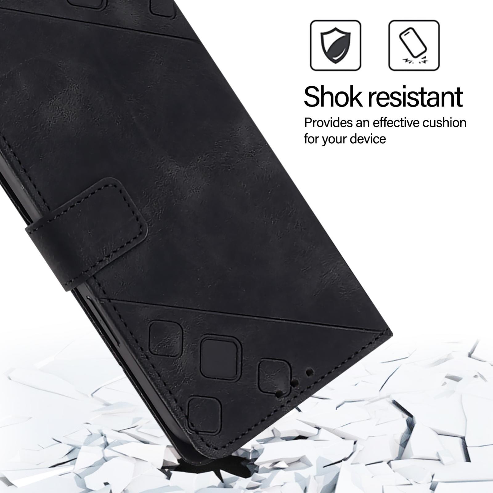 Tel1 Xiaomi Redmi Note 14 Pro 5G / 14 Pro Plus 5G / Poco X7 5G Skin Feel Embossed Θήκη Βιβλίο - Black