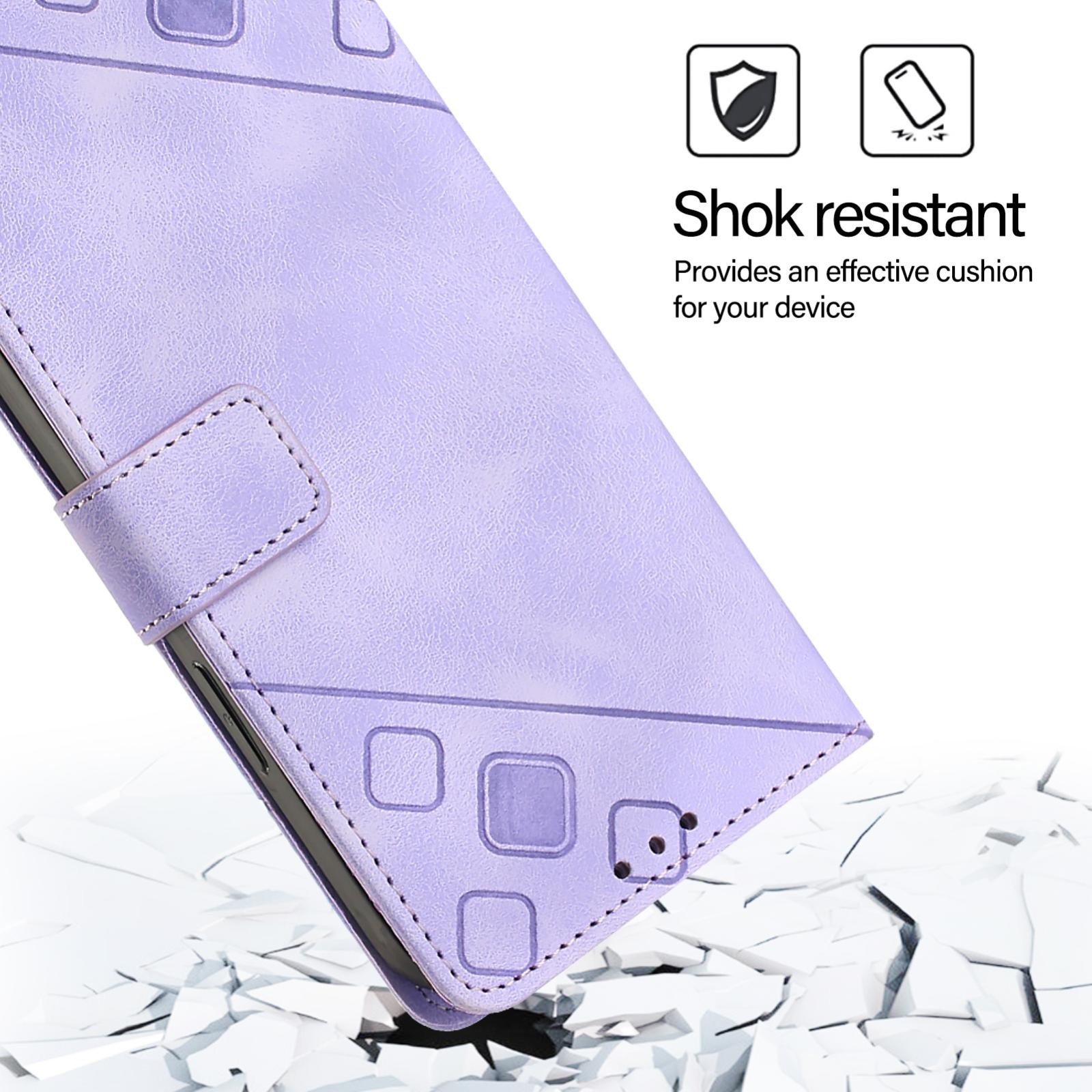 Tel1 Xiaomi Redmi Note 14 Pro 5G / 14 Pro Plus 5G/ Poco X7 5G Skin Feel Embossed Θήκη Βιβλίο - Purple