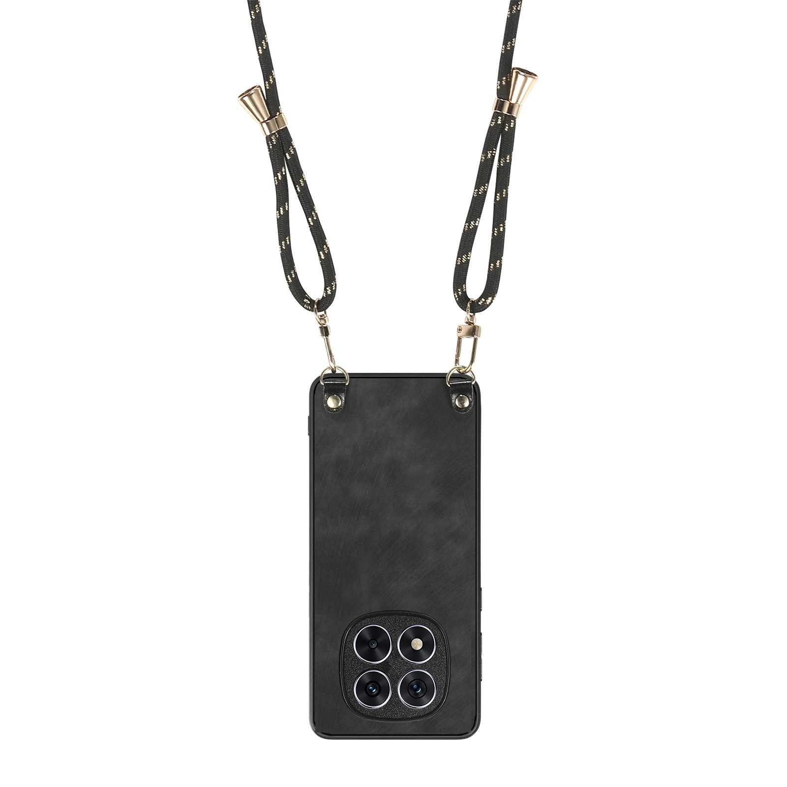 Forcell Xiaomi Redmi Note 14 Pro Plus 5G Vintage Back Cover with Strap Θήκη Σιλικόνης - Black