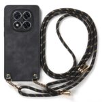 Forcell Xiaomi Redmi Note 14 Pro Plus 5G Vintage Back Cover with Strap Θήκη Σιλικόνης - Black