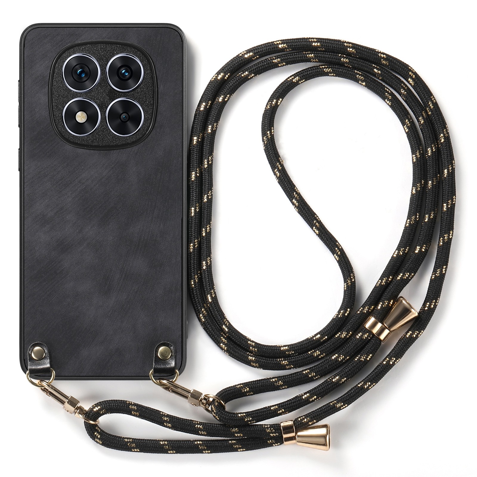Forcell Xiaomi Redmi Note 14 Pro Plus 5G Vintage Back Cover with Strap Θήκη Σιλικόνης - Black