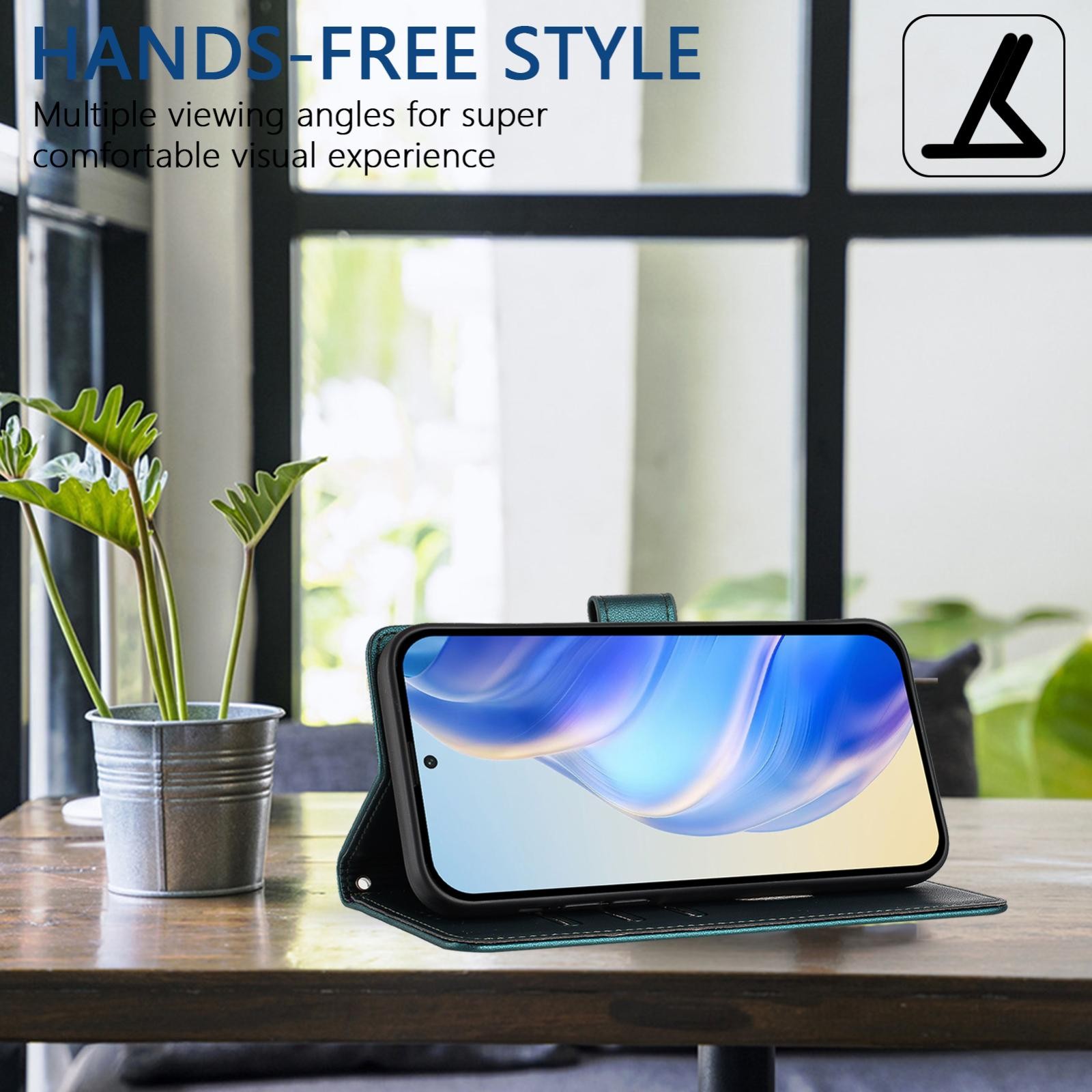 Tel1 Xiaomi Redmi Note 14 Pro 5G / 14 Pro Plus 5G / Poco X7 5G Honeycomb Embossing RFID Θήκη Βιβλίο - Green