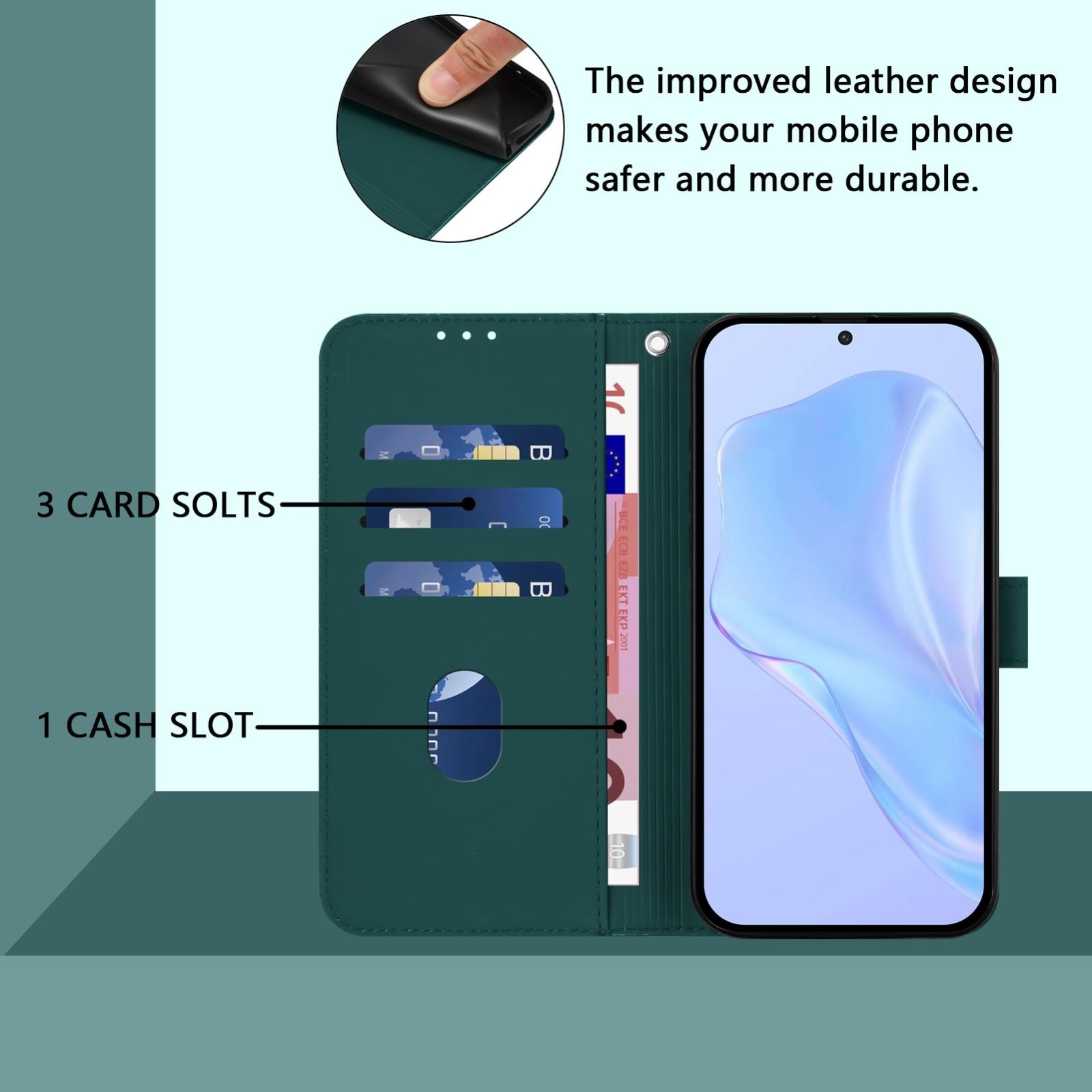 Tel1 Xiaomi Poco X7 Pro 5G Skin Feel Solid Θήκη Βιβλίο - Green