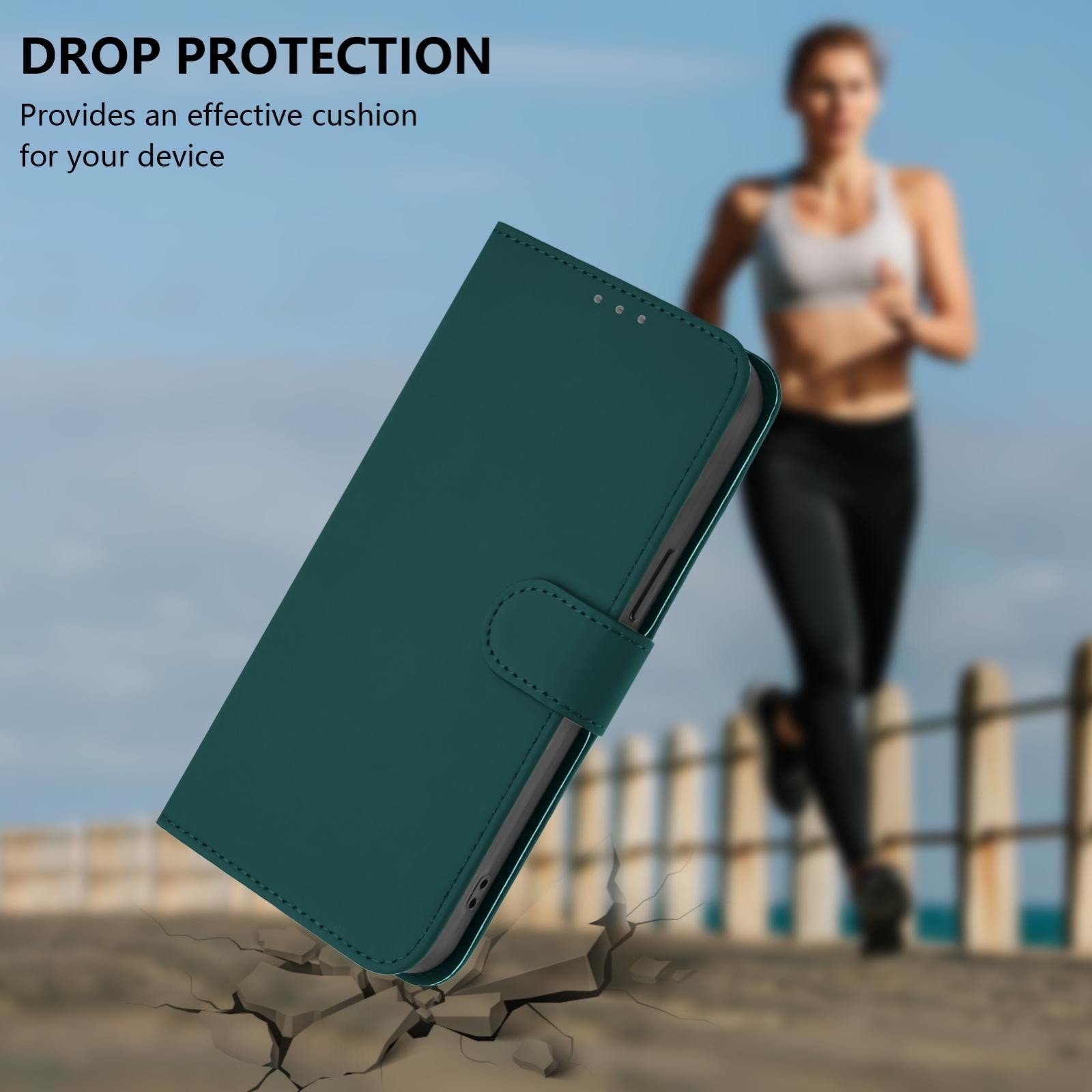 Tel1 Xiaomi Poco X7 Pro 5G Skin Feel Solid Θήκη Βιβλίο - Green