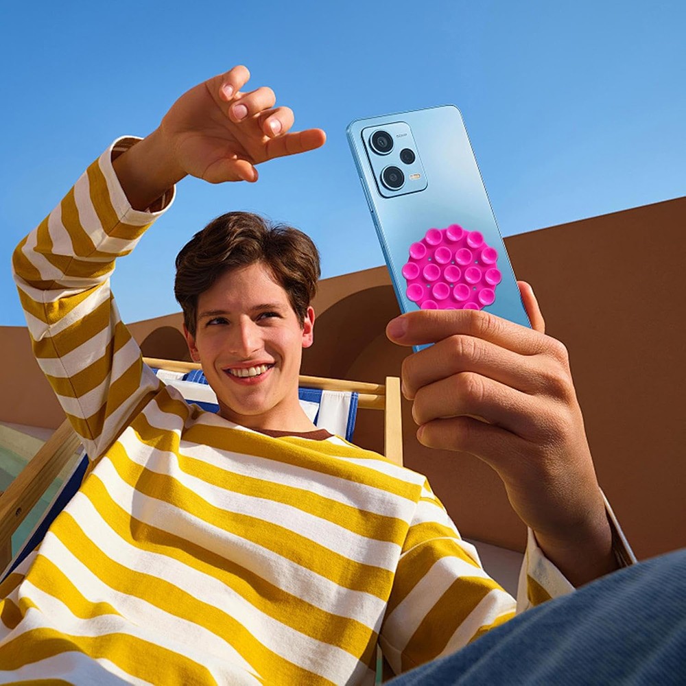 Techsuit Βάση Κινητού - Βεντούζα για Selfies Phone Holder (SM PAD) Round ShapeLight Pink