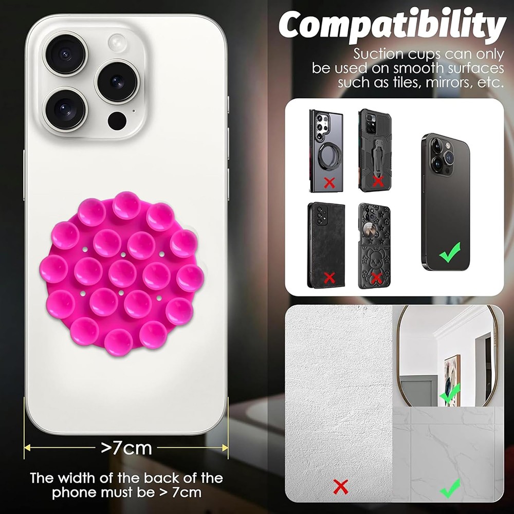 Techsuit Βάση Κινητού - Βεντούζα για Selfies Phone Holder (SM PAD) Round Shape Black