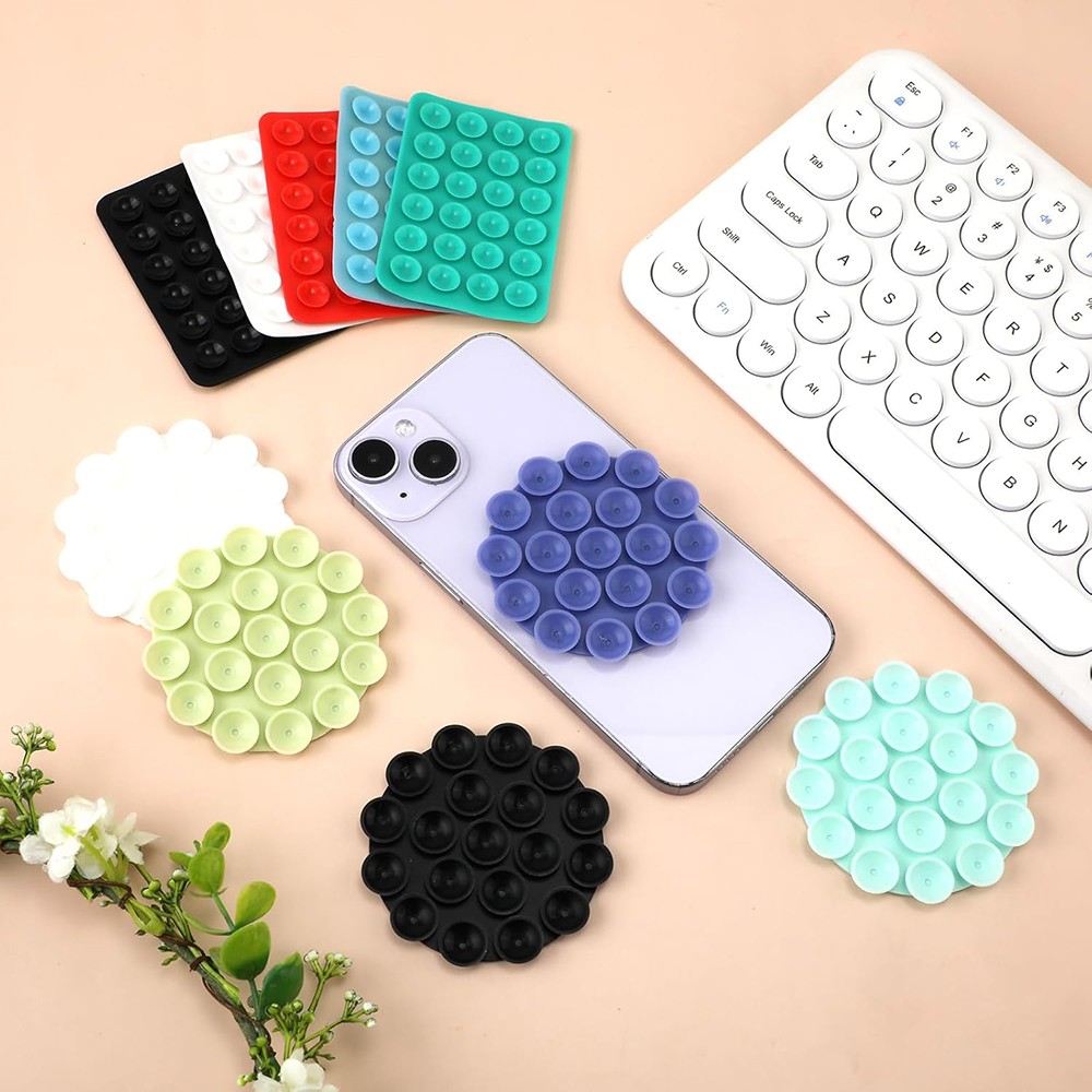 Techsuit Βάση Κινητού - Βεντούζα για Selfies Phone Holder (SM PAD) Round Shape Black
