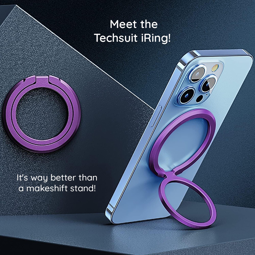 Techsuit Magsafe Phone Ring Mpr3 Round Shape Aluminium Alloy 3m Purple