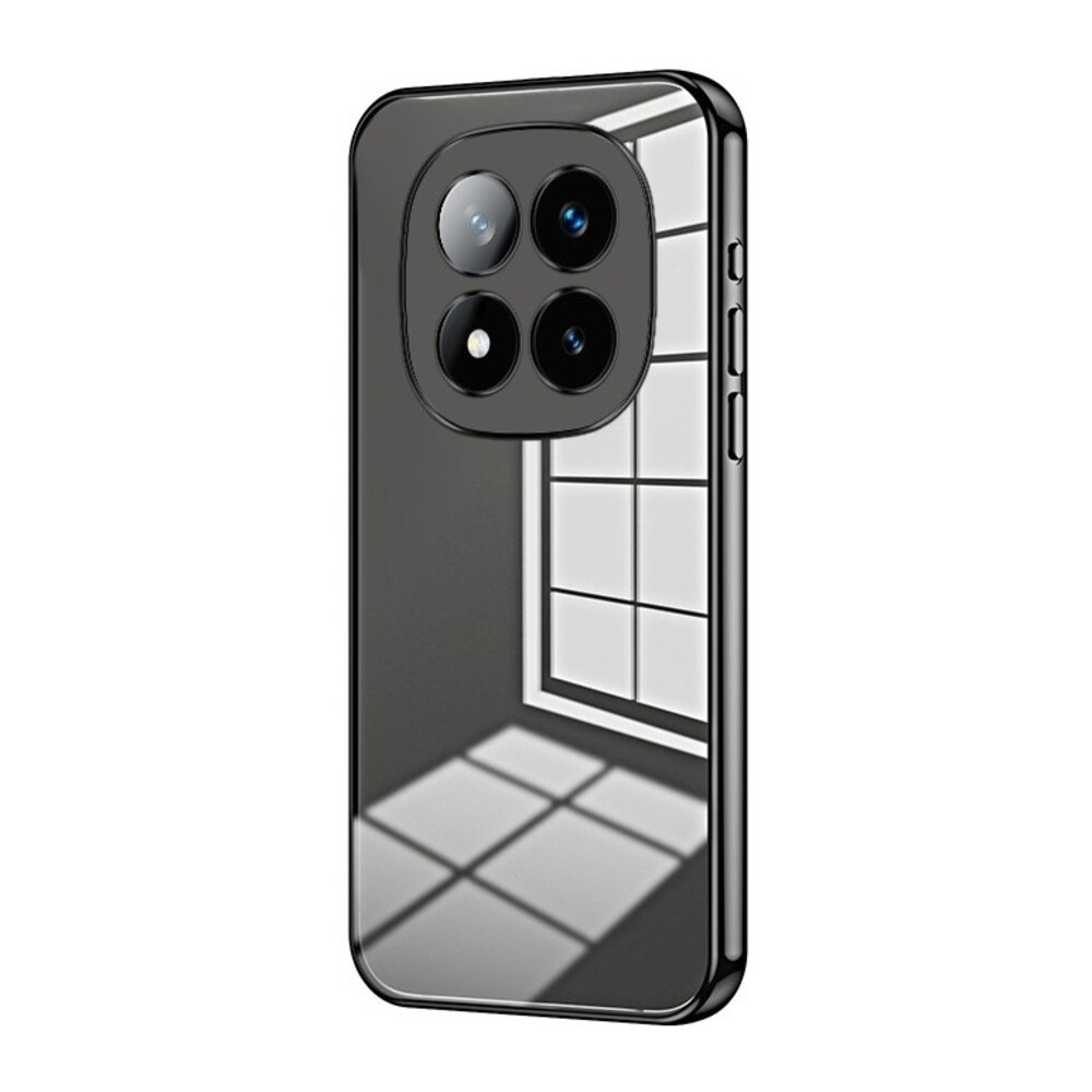 Forcell Xiaomi Redmi Note 14 Pro Plus 5G Plating Fine Hole Θήκη με Πλαίσιο Σιλικόνης Διάφανη - Black