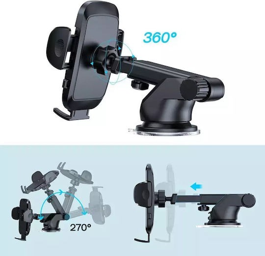 Joyroom Βάση Κινητού Αυτοκινήτου JR-ZS259 με Ρυθμιζόμενα Άγκιστρα Μαύρη