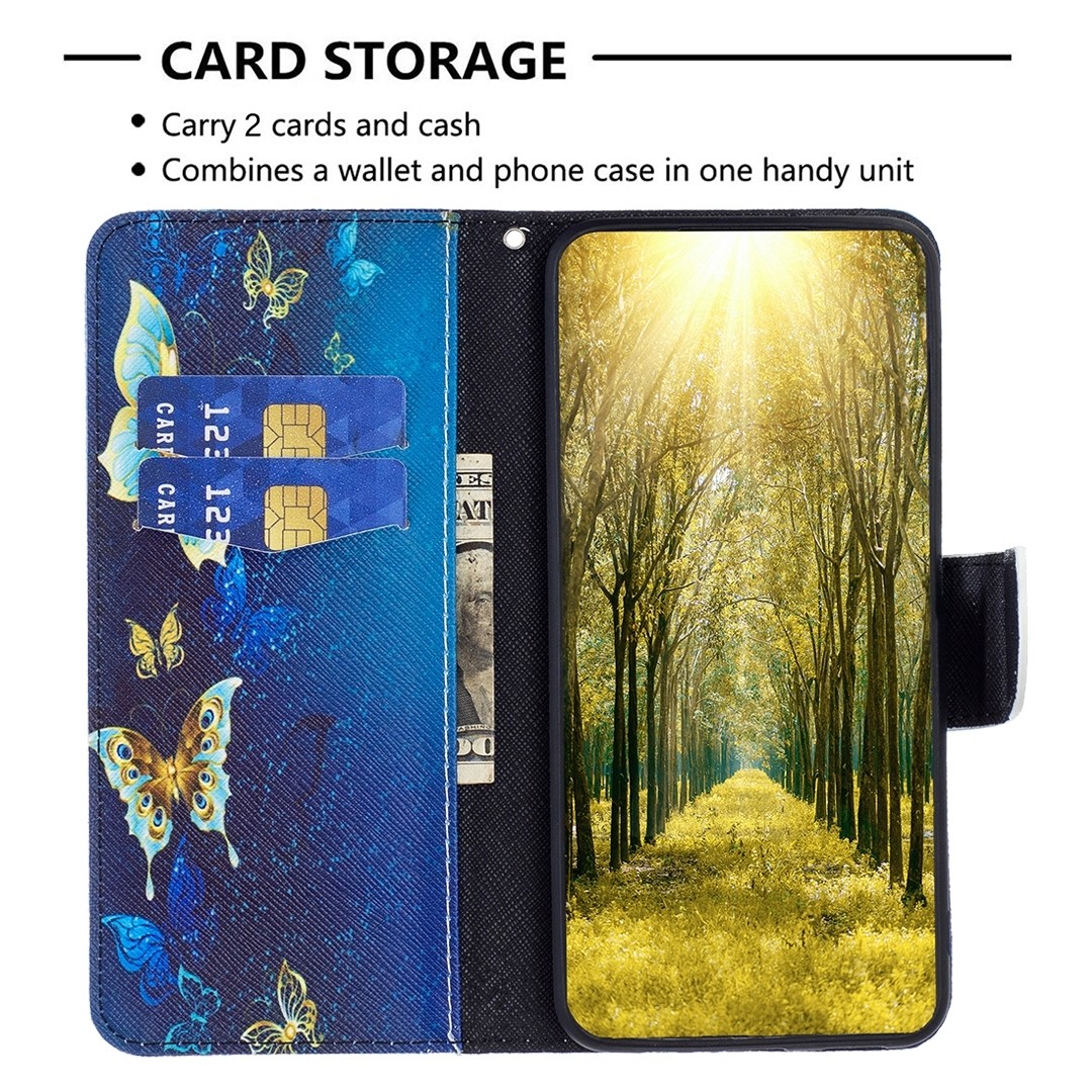 Xiaomi Redmi Note 13 Pro 5G / Poco X6 5G Θήκη Βιβλίο Colored Drawing Pattern Phone Case Gold Butterfly
