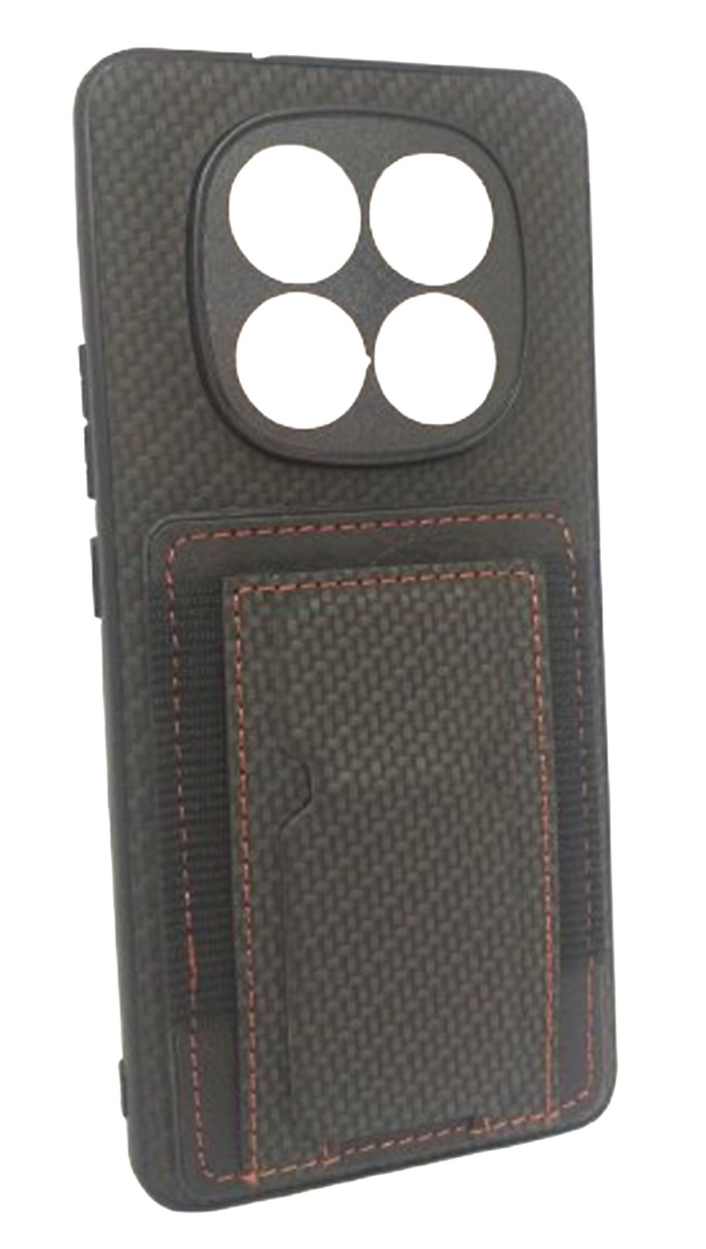 Forcell Xiaomi Redmi Note 14 Pro Plus 5G Fold Stand Elastic Card Θήκη Σιλικόνης - Black