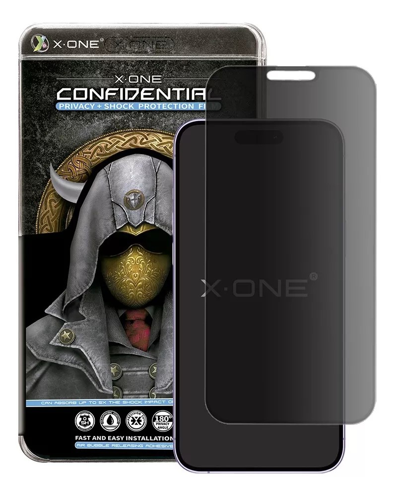iPhone 15 Pro Προστασία Οθόνης Φιμέ X-One 2.5D Extra Strong Privacy Full Glue Tempered Glass