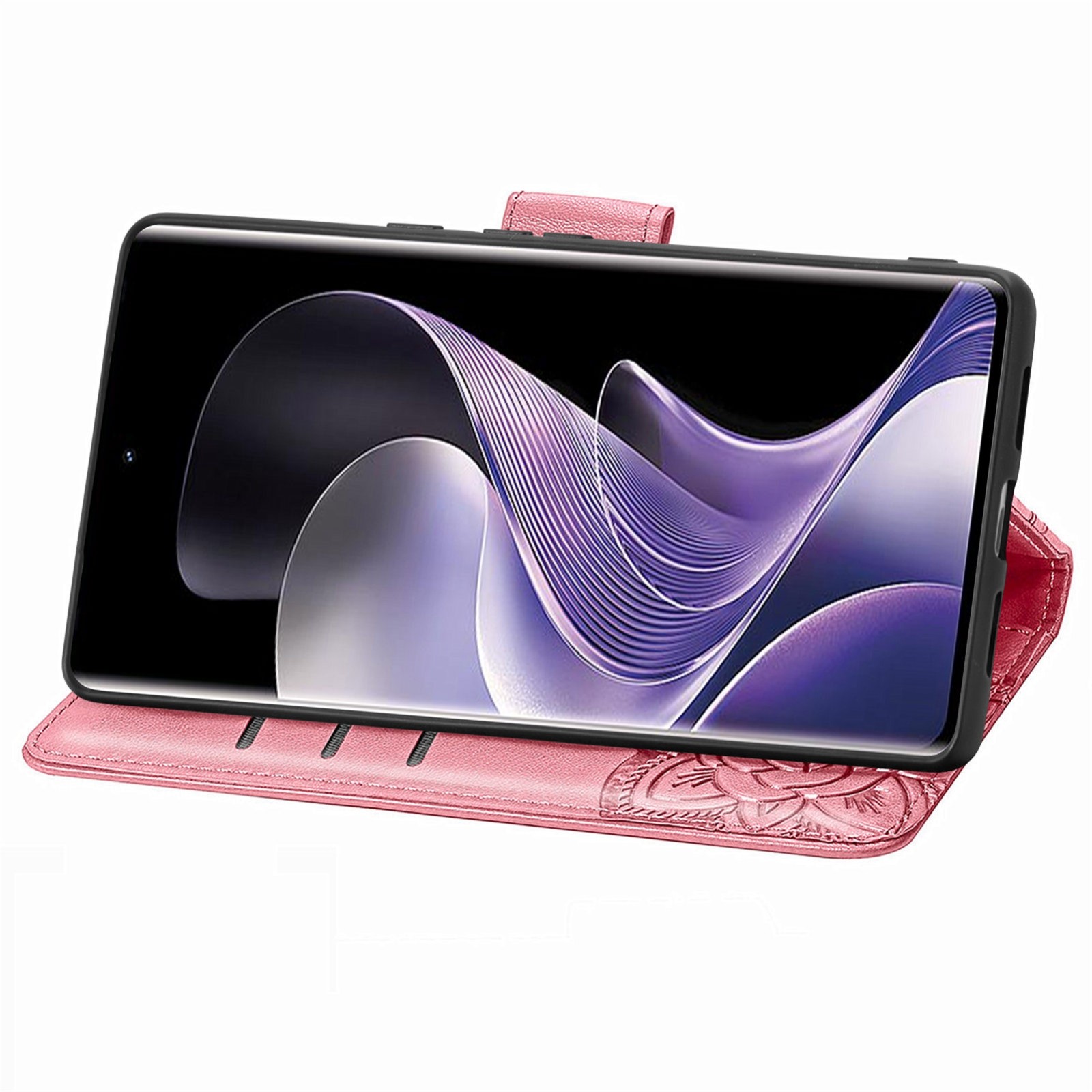 Tel1 Xiaomi Redmi Note 14 Pro 5G / 14 Pro Plus 5G/ Poco X7 5G Butterfly Flower Embossed Θήκη Βιβλίο - Pink