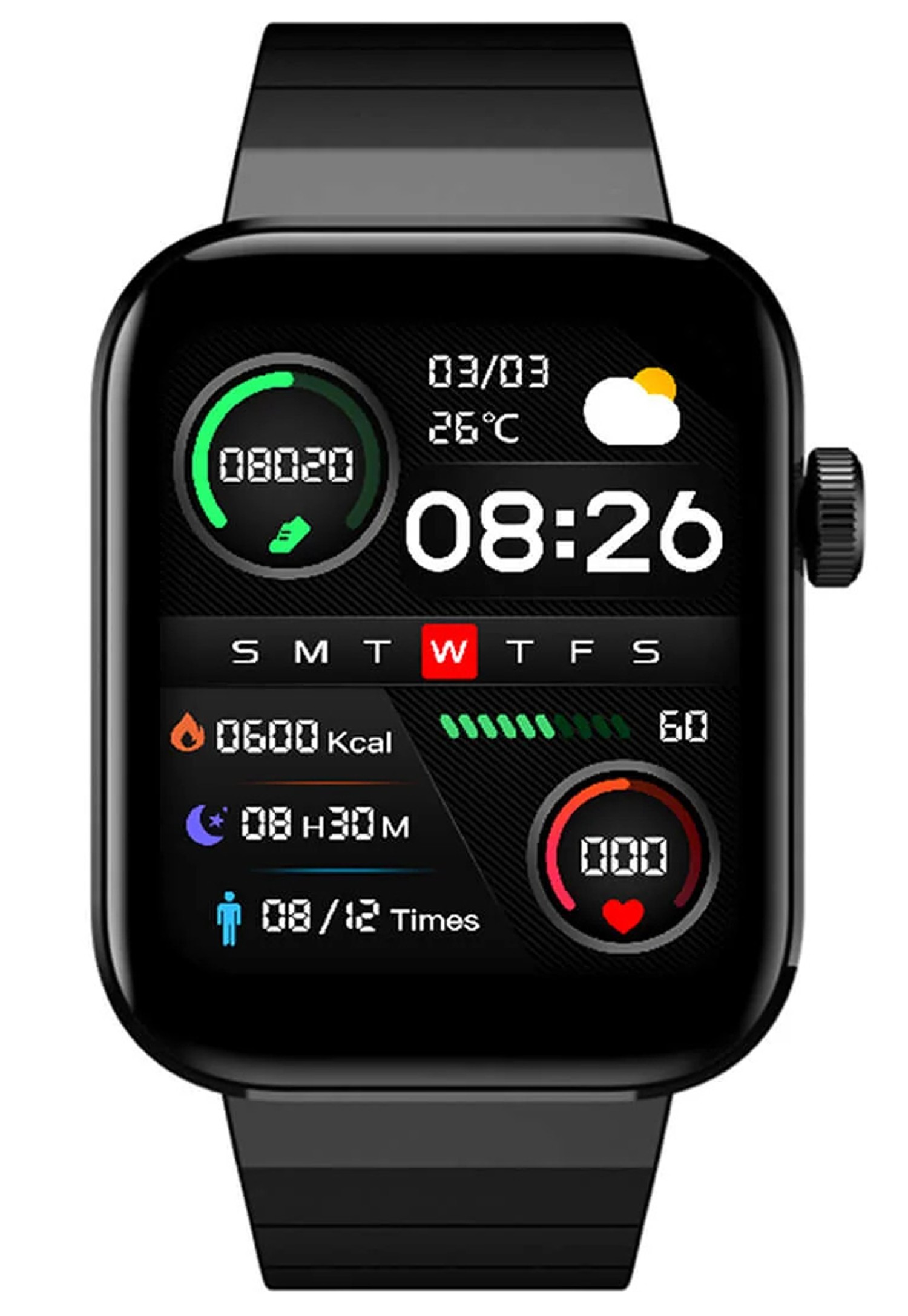 Smartwatch Smart Bracelet Waterproof με Παλμογράφο (Μαύρο)