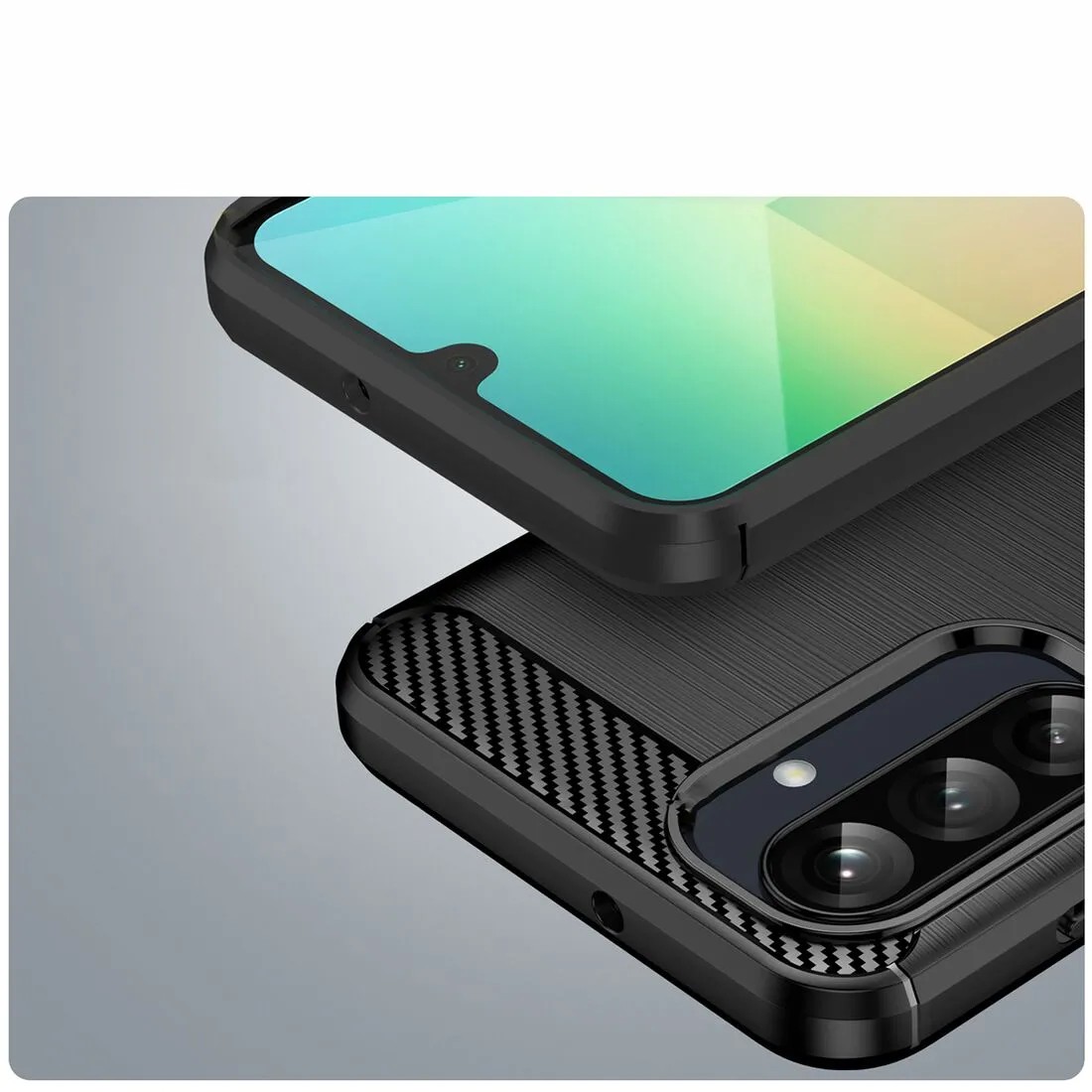 Forcell Samsung Galaxy A33 5G Brushed Carbon Fiber Θήκη Σιλικόνης - Black