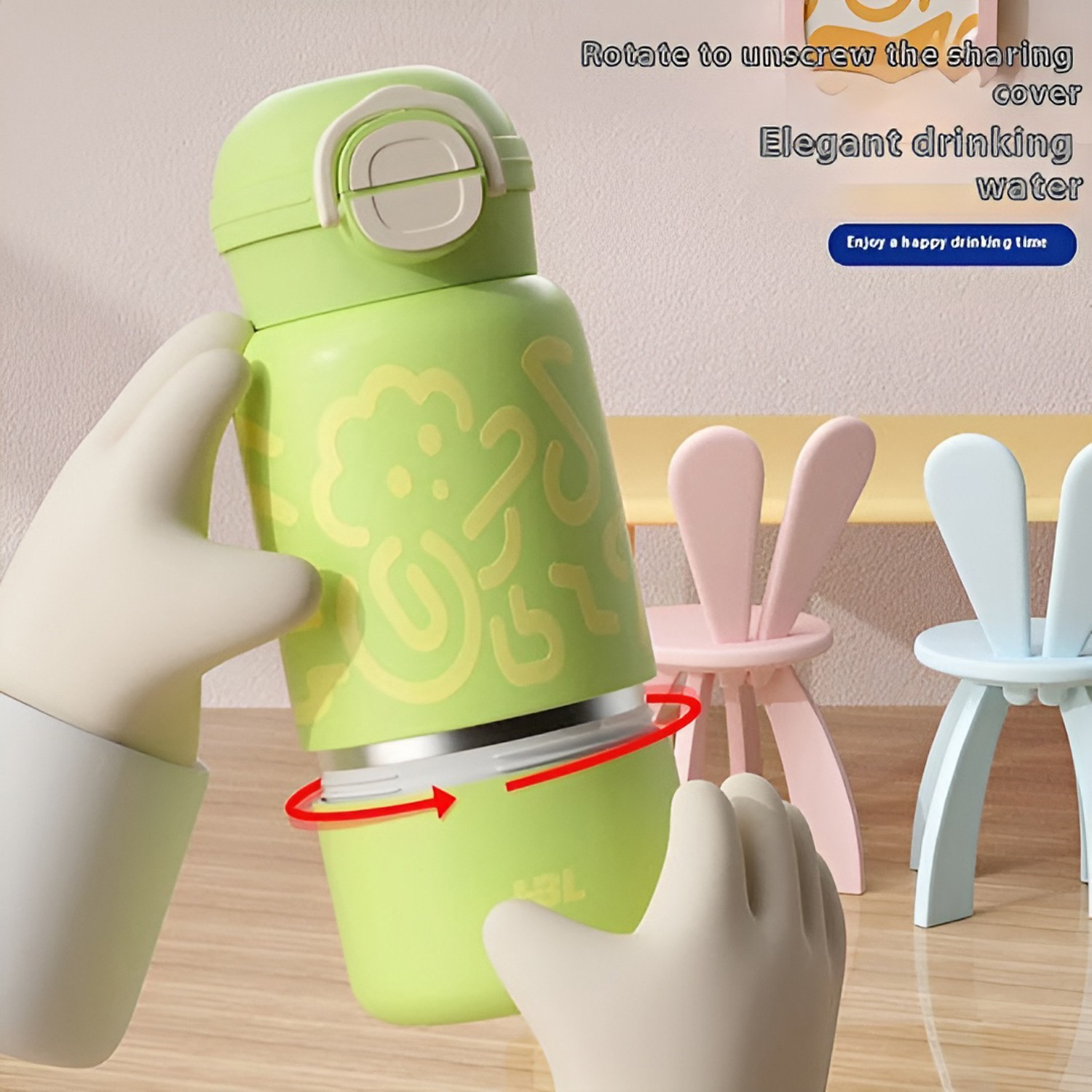 Techsuit Μπουκάλι Ανοξείδωτο Θερμός 520ml Μαύρο