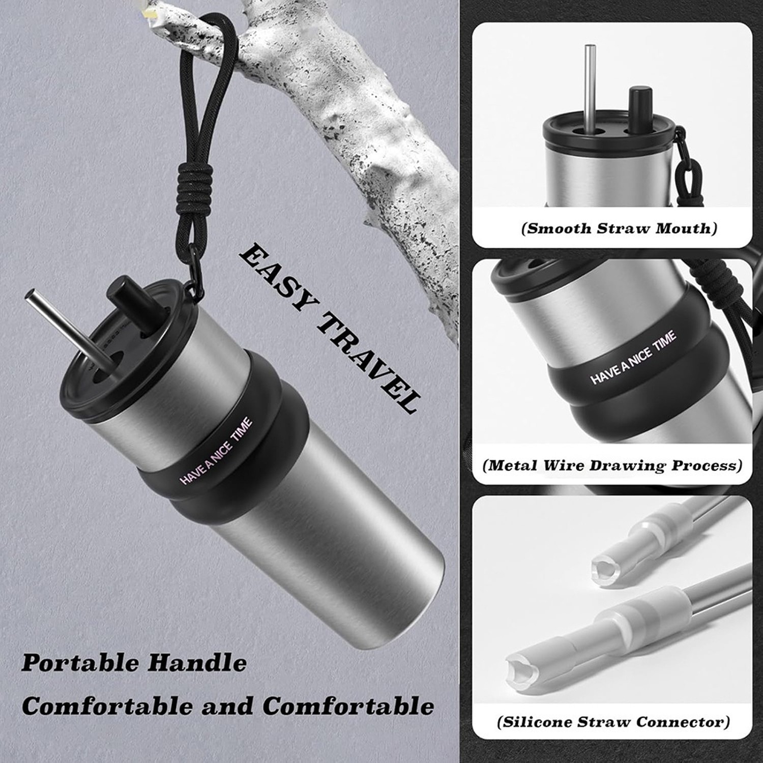 Techsuit Μπουκάλι Ανοξείδωτο Θερμός 710ml Γκρι