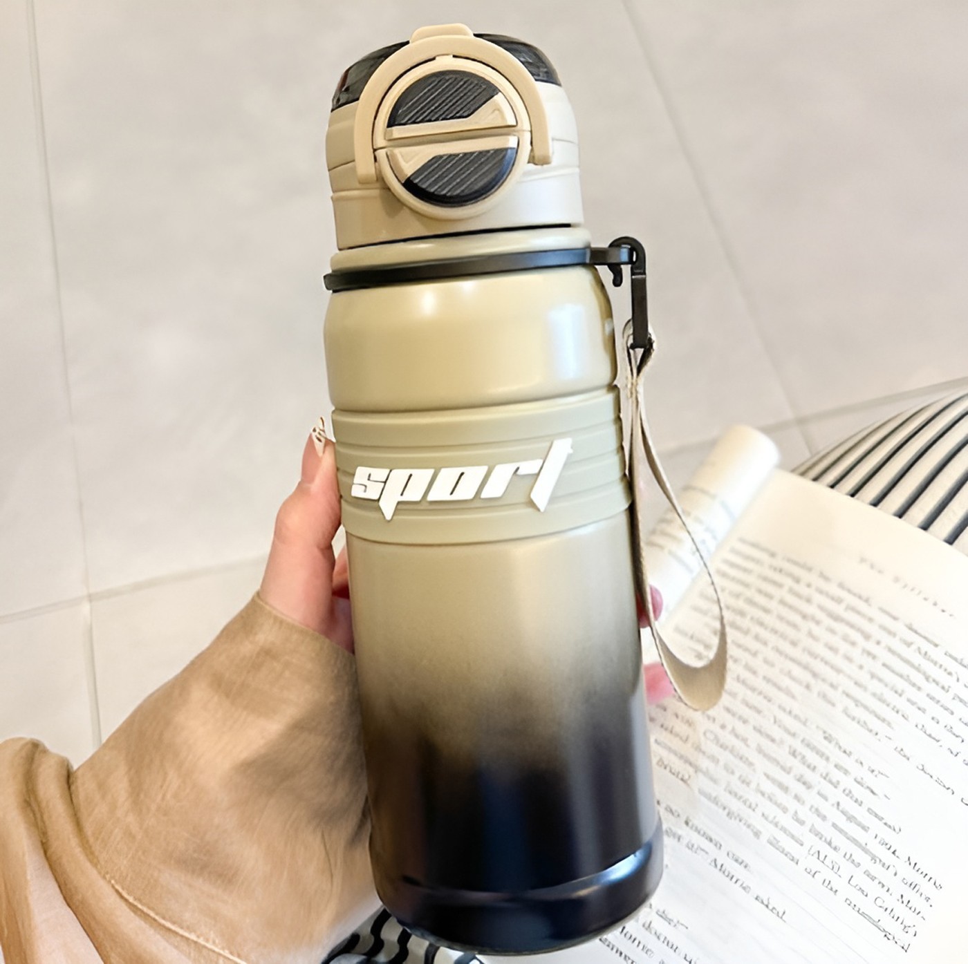 Techsuit Μπουκάλι Ανοξείδωτο Θερμός 680ml Καφέ