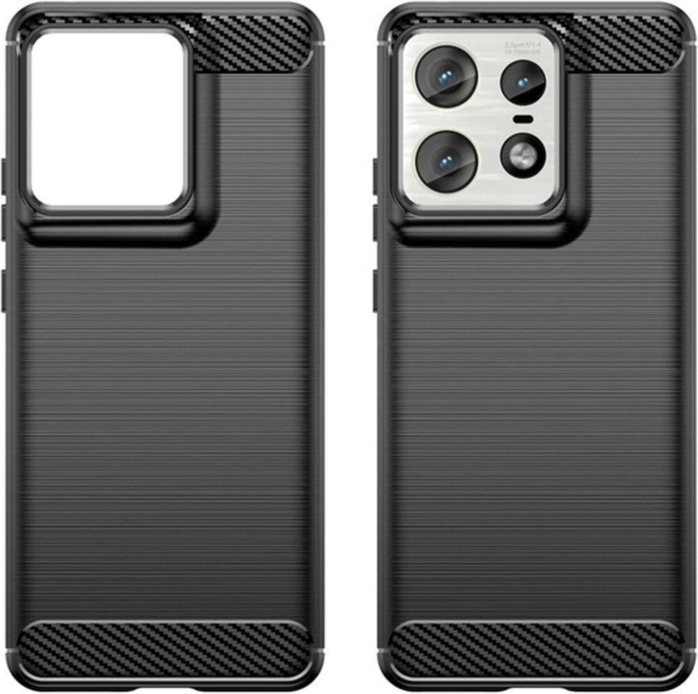 Forcell Motorola Edge 50 Pro Brushed Carbon Θήκη Σιλικόνης - Black