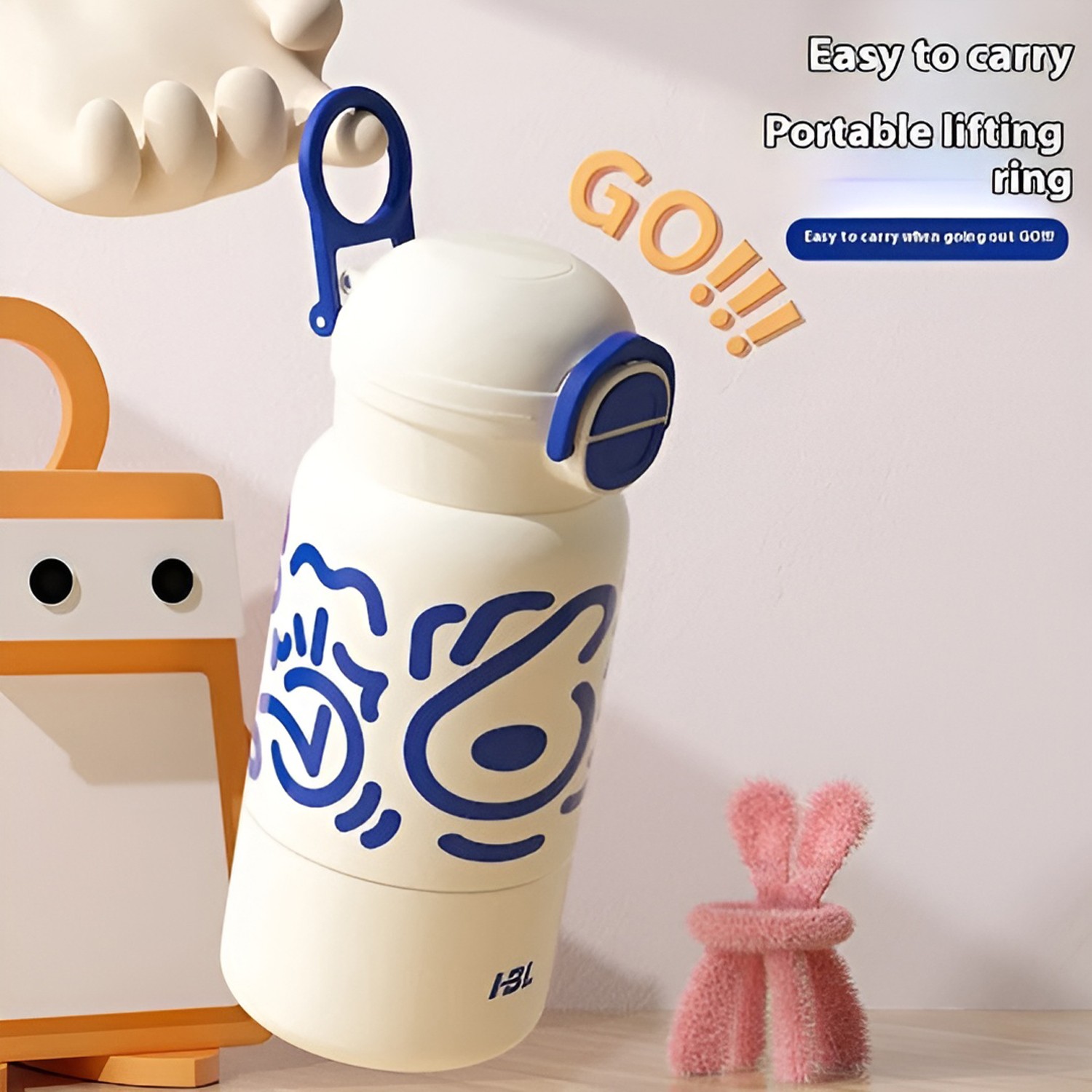 Techsuit Μπουκάλι Ανοξείδωτο Θερμός 520ml Λευκό Μπλε