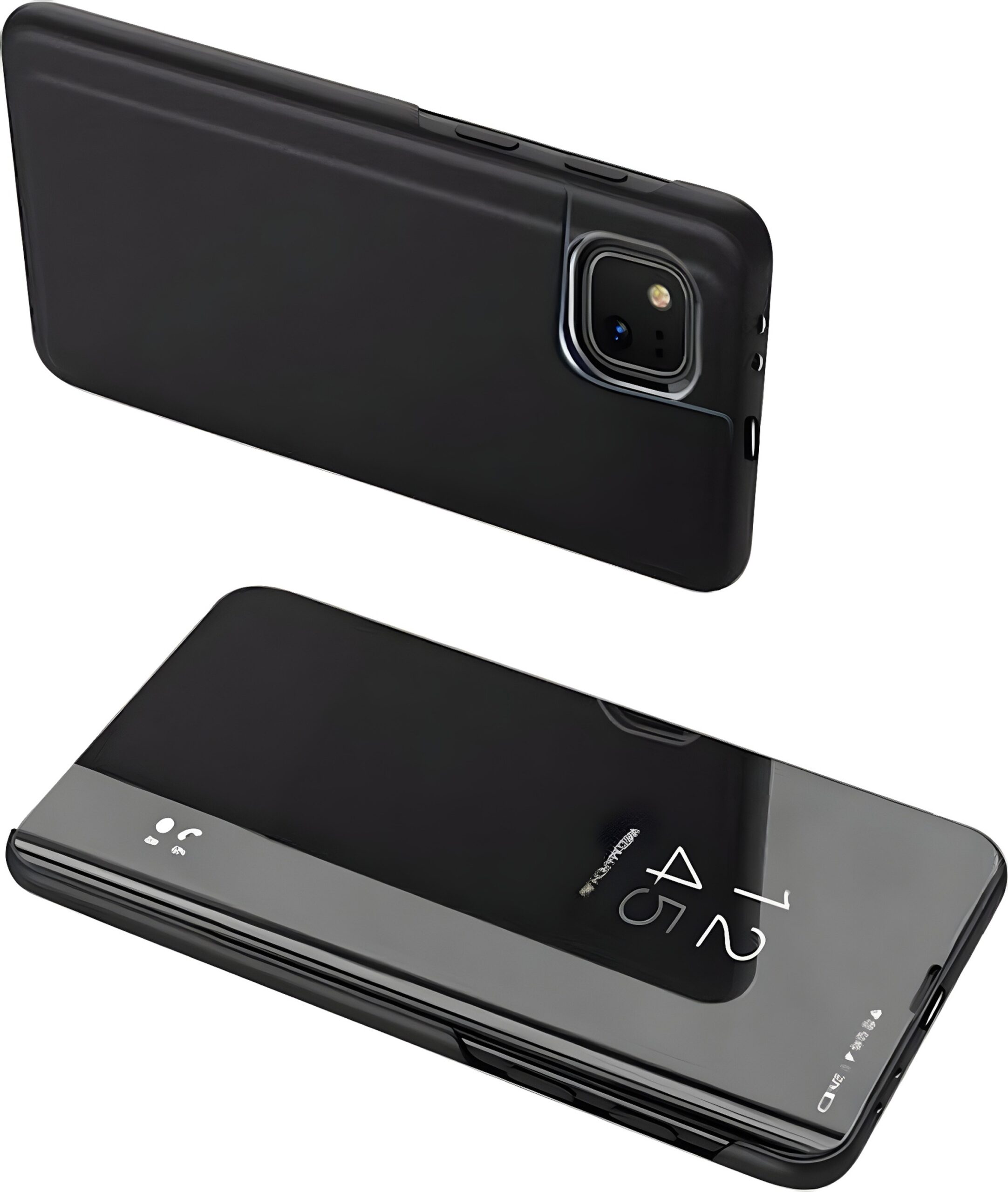 Tel1 Huawei P Smart 2021 Mirror Surface Series Flip Θήκη Βιβλίο - Black