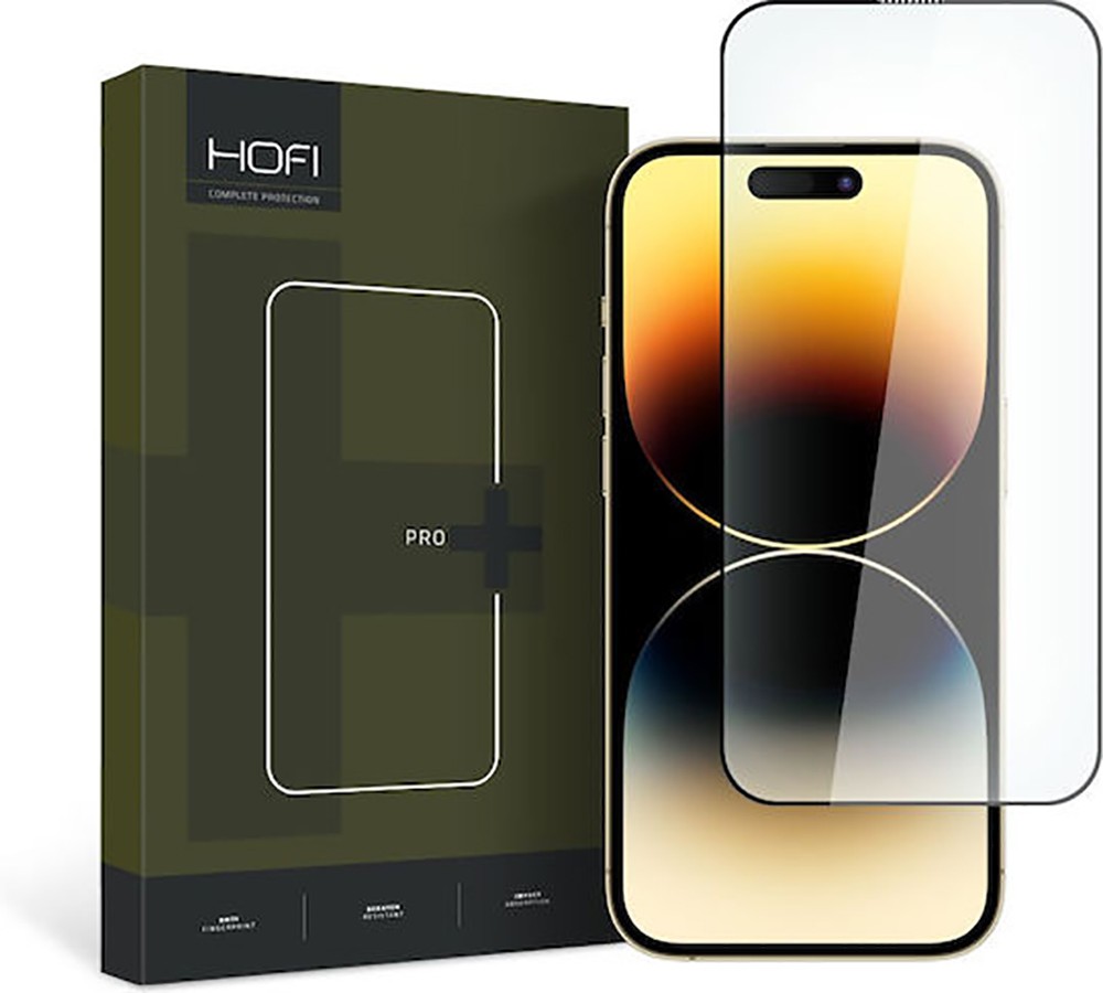 iPhone 15 Pro Προστασία Οθόνης με Μαύρο Περίγραμμα Hofi Glass Pro+ Full Face Tempered Glass