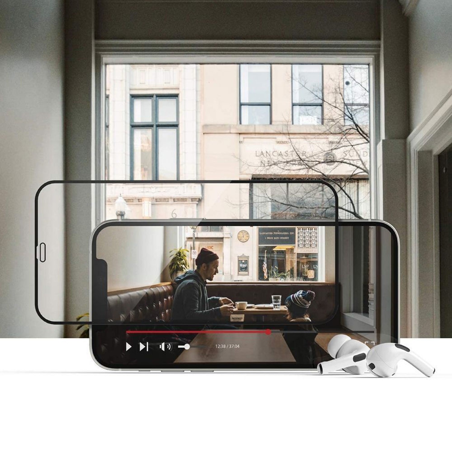 iPhone 13 Pro Max Προστασία Οθόνης με Μαύρο Περίγραμμα Hofi Glass Pro+ Full Face Tempered Glass