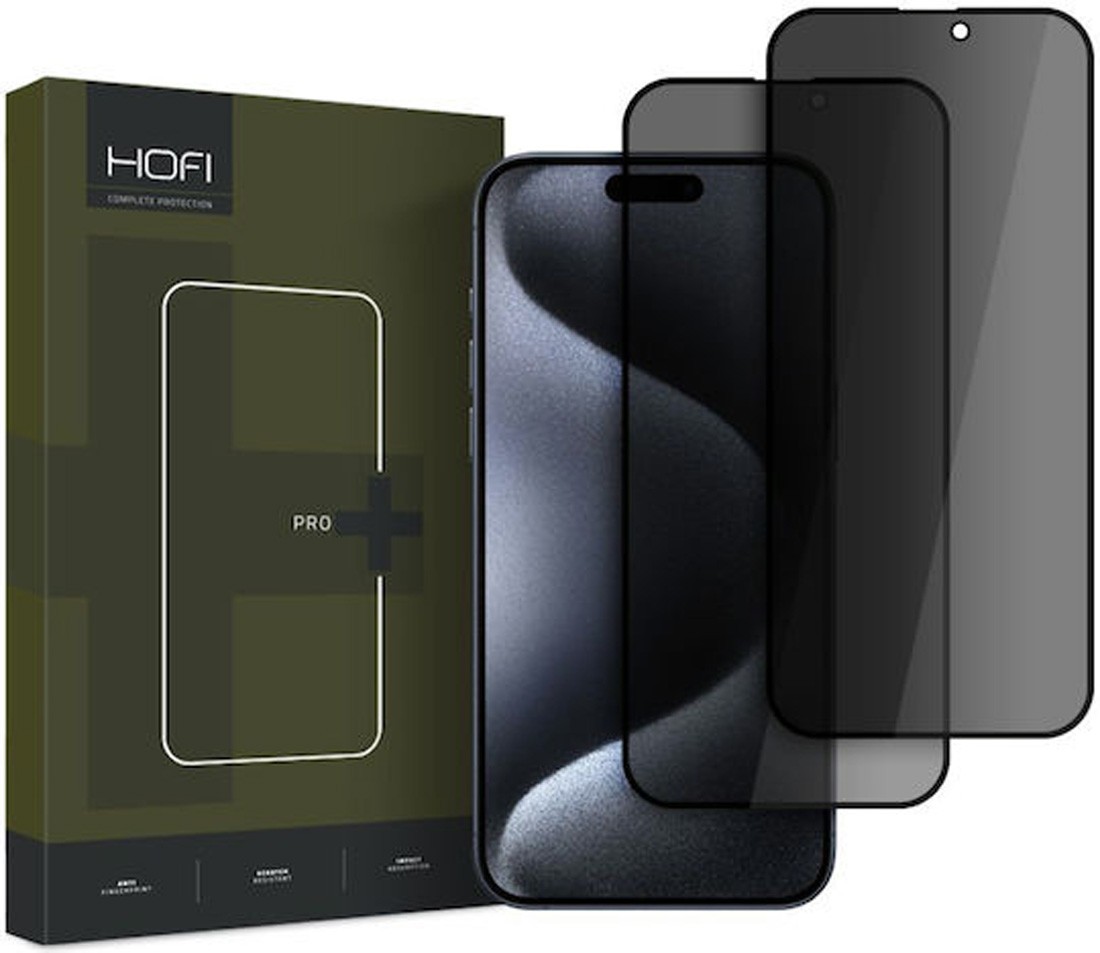 iPhone 16 Pro / iPhone 17 Προστασία Οθόνης Φιμέ 2 Pack Hofi Privacy Anti Spy Glass Full Face Tempered Glass
