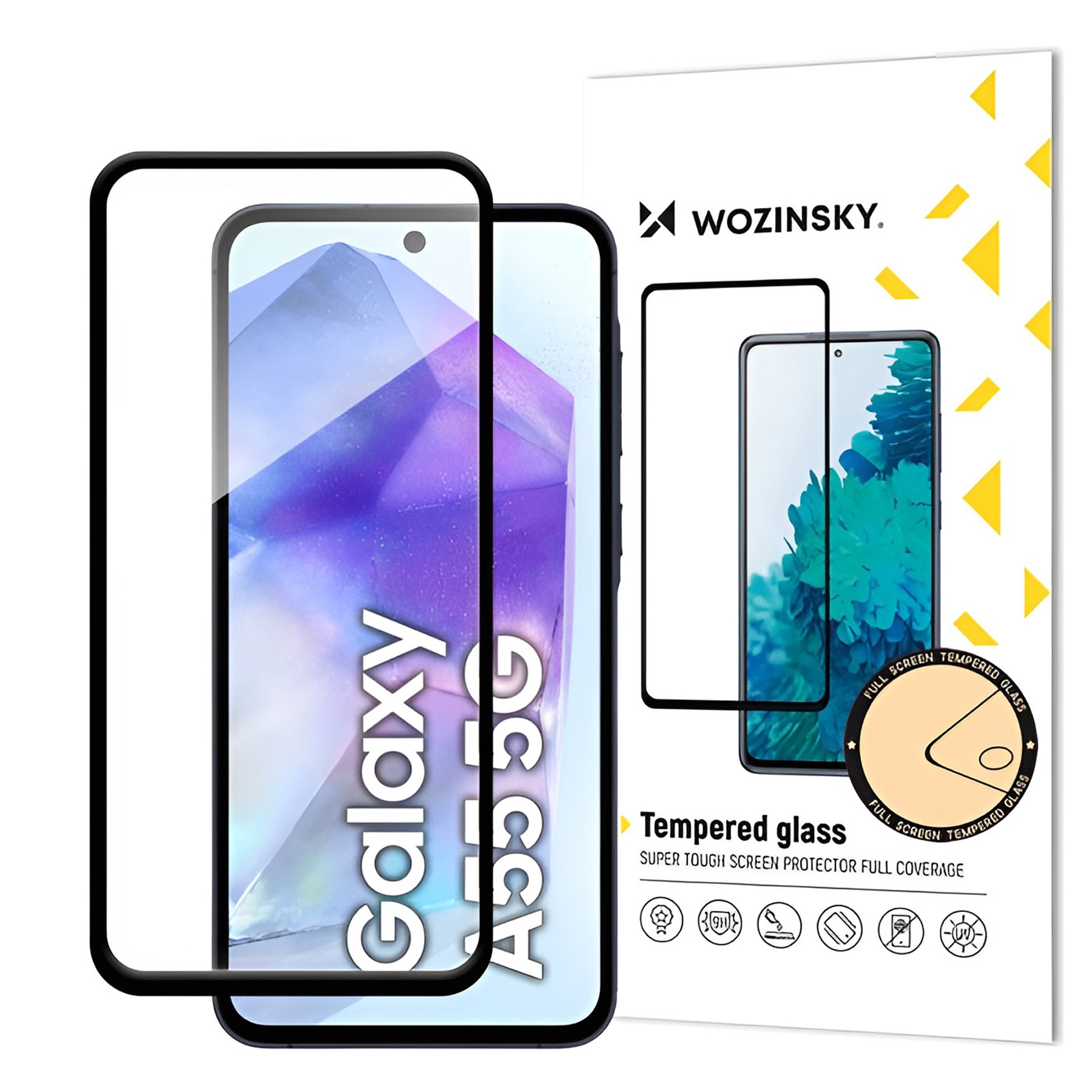 Samsung Galaxy A55 5G Προστασία Οθόνης με Μαύρο Περίγραμμα Wozinsky Full Glue Tempered Glass