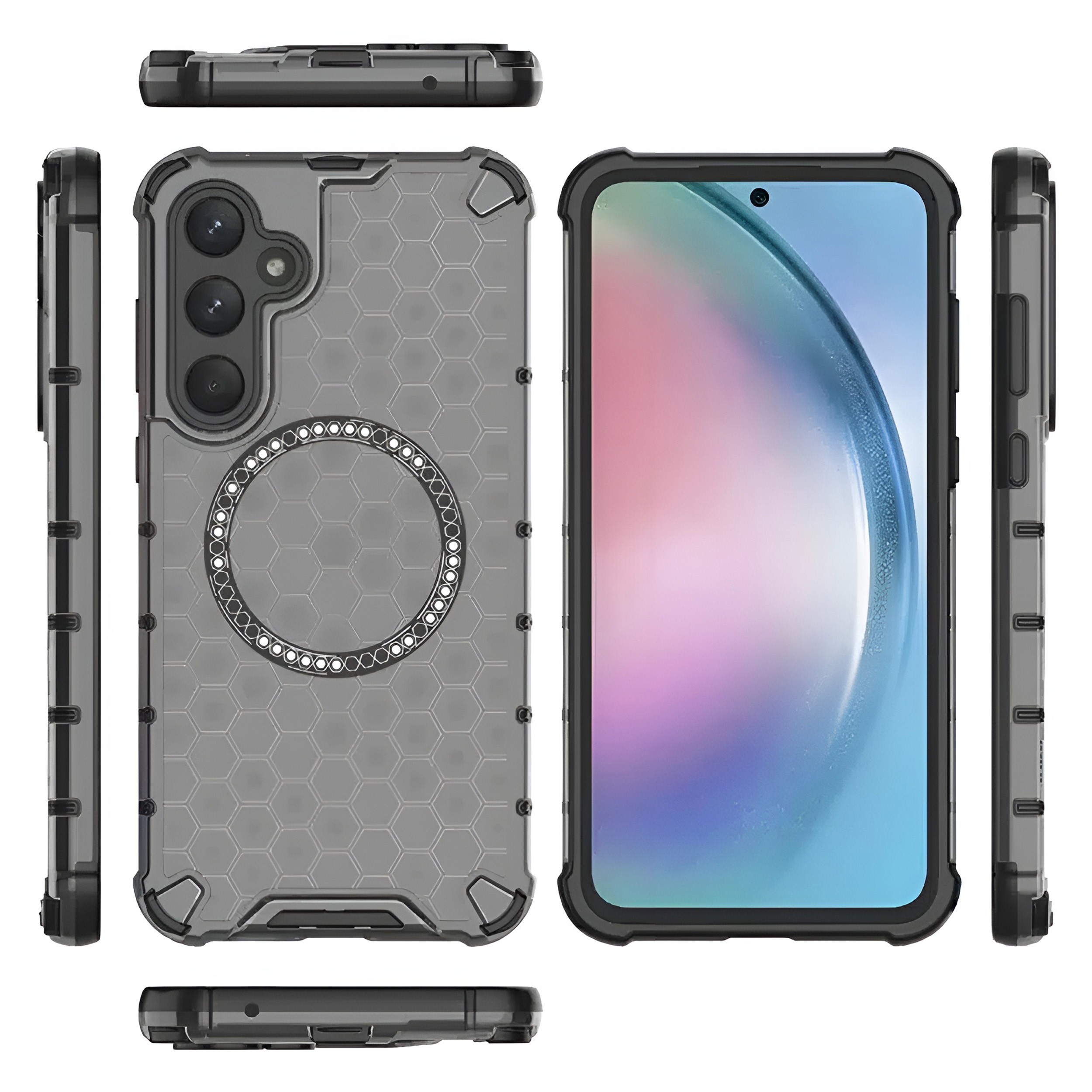 Techsuit Samsung Galaxy A35 5G Shockproof Honeycomb Magnetic Ring Θήκη Σκληρή - Black