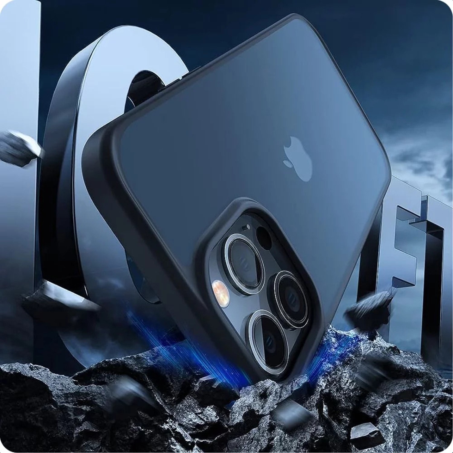 Tech - Protect iPhone 15 Pro Max Matte Θήκη Με Πλαίσιο Σιλικόνης - Black