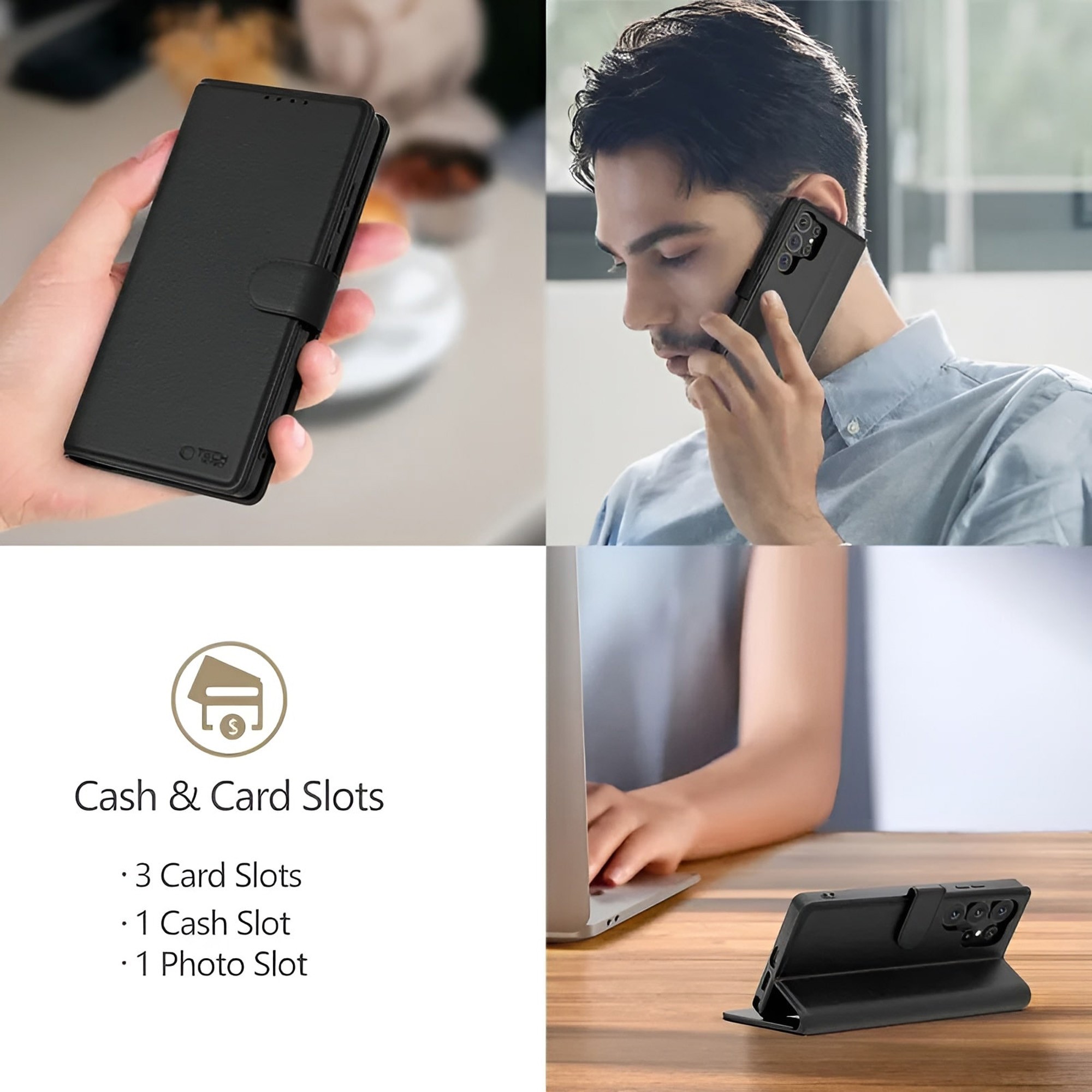 Tech Protect iPhone 16e Matte Θήκη Βιβλίο - Black