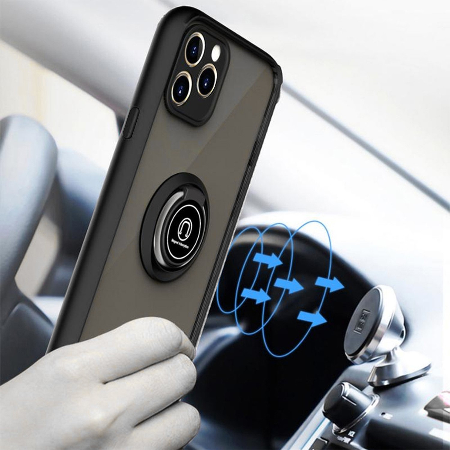 Techsuit iPhone 16 Pro Glinth Θήκη Με Πλαίσιο Σιλικόνης Διάφανη -Black