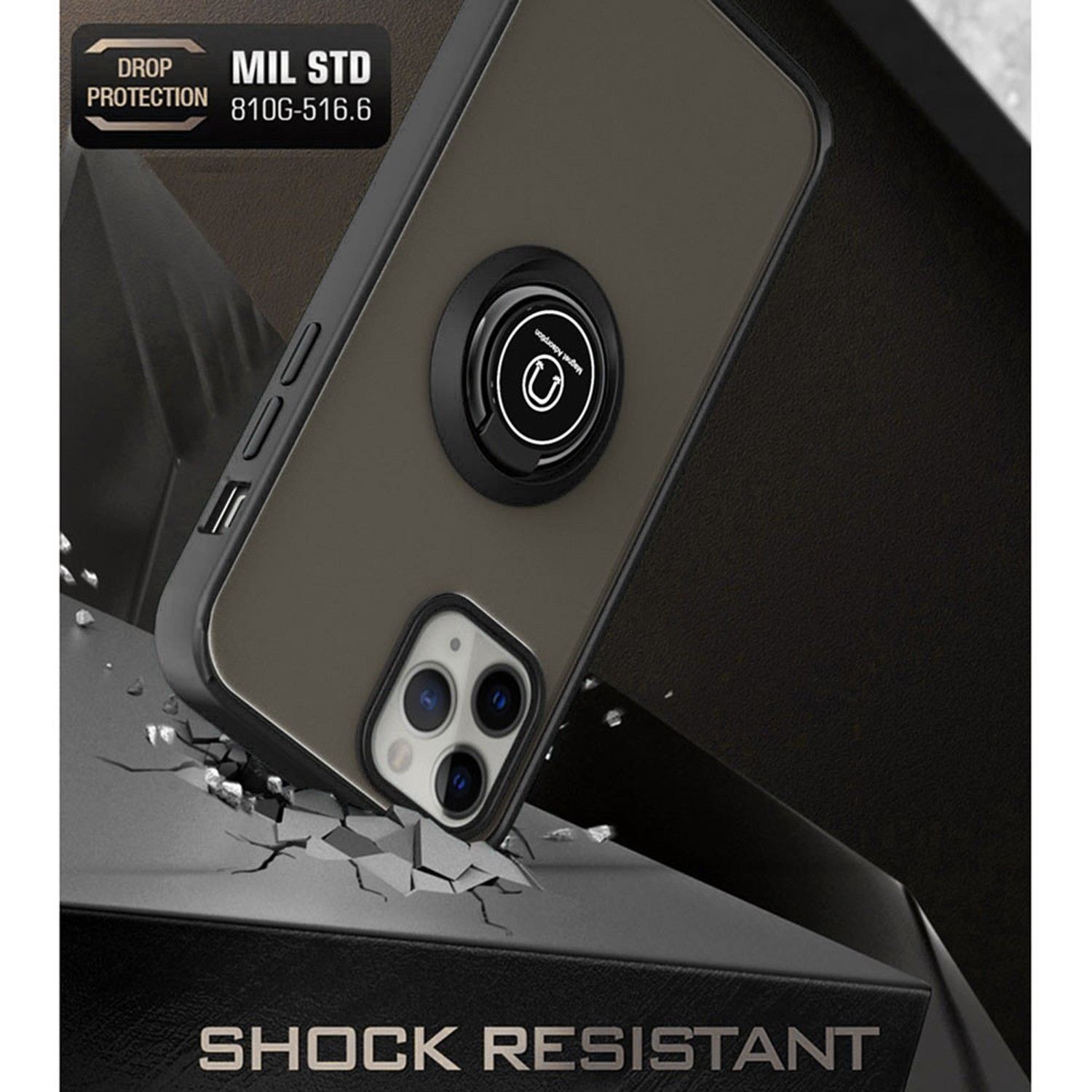 Techsuit iPhone 16 Pro Glinth Θήκη Με Πλαίσιο Σιλικόνης Διάφανη -Black