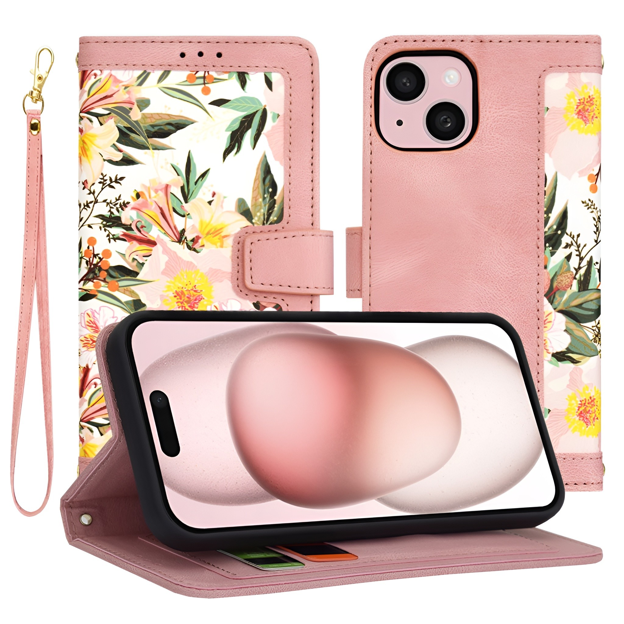 Techsuit iPhone 15 FlipCraft Θήκη Βιβλίο - Sweetheart Pink