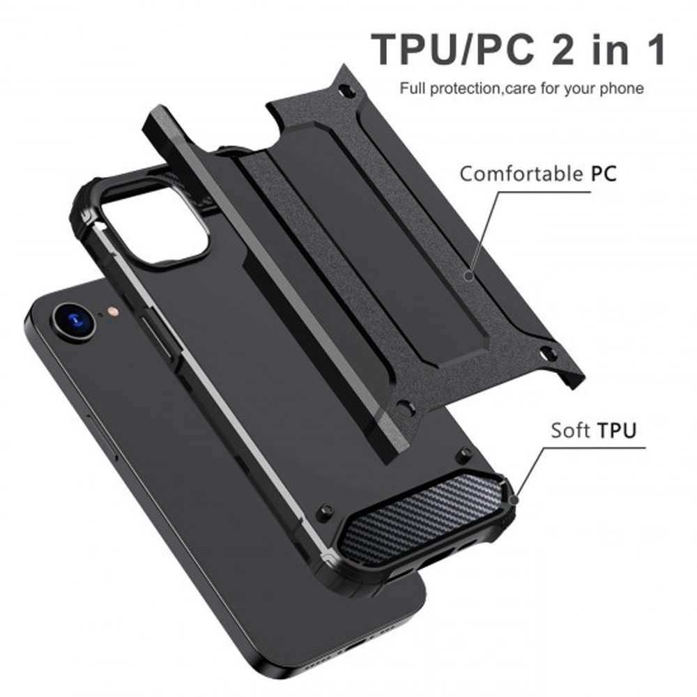 Forcell iPhone 16e Hybrid Armor Θήκη Σκληρή - Black