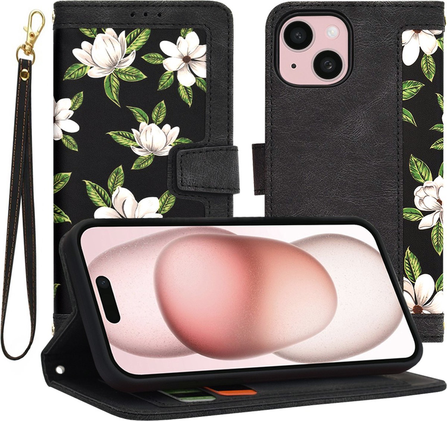 Techsuit iPhone 15 Flipcraft Θήκη Βιβλίο - Flowers of the Dawn
