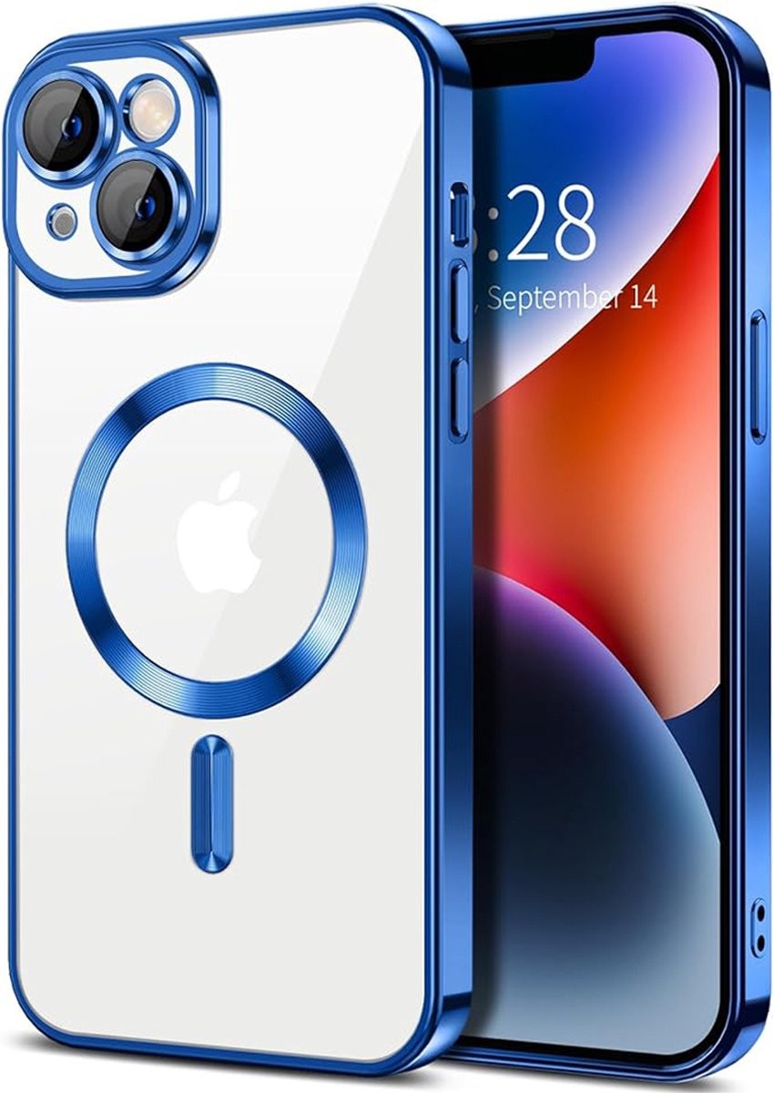 Techsuit iPhone 14 MagSafe Luxury Crystal Θήκη με Πλαίσιο Σιλικόνης Διάφανη - Deep Blue