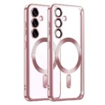 Techsuit Samsung Galaxy A36 5G / A56 5G MagSafe Luxury Crystal Θήκη με Πλαίσιο Σιλικόνης Διάφανη - Pink